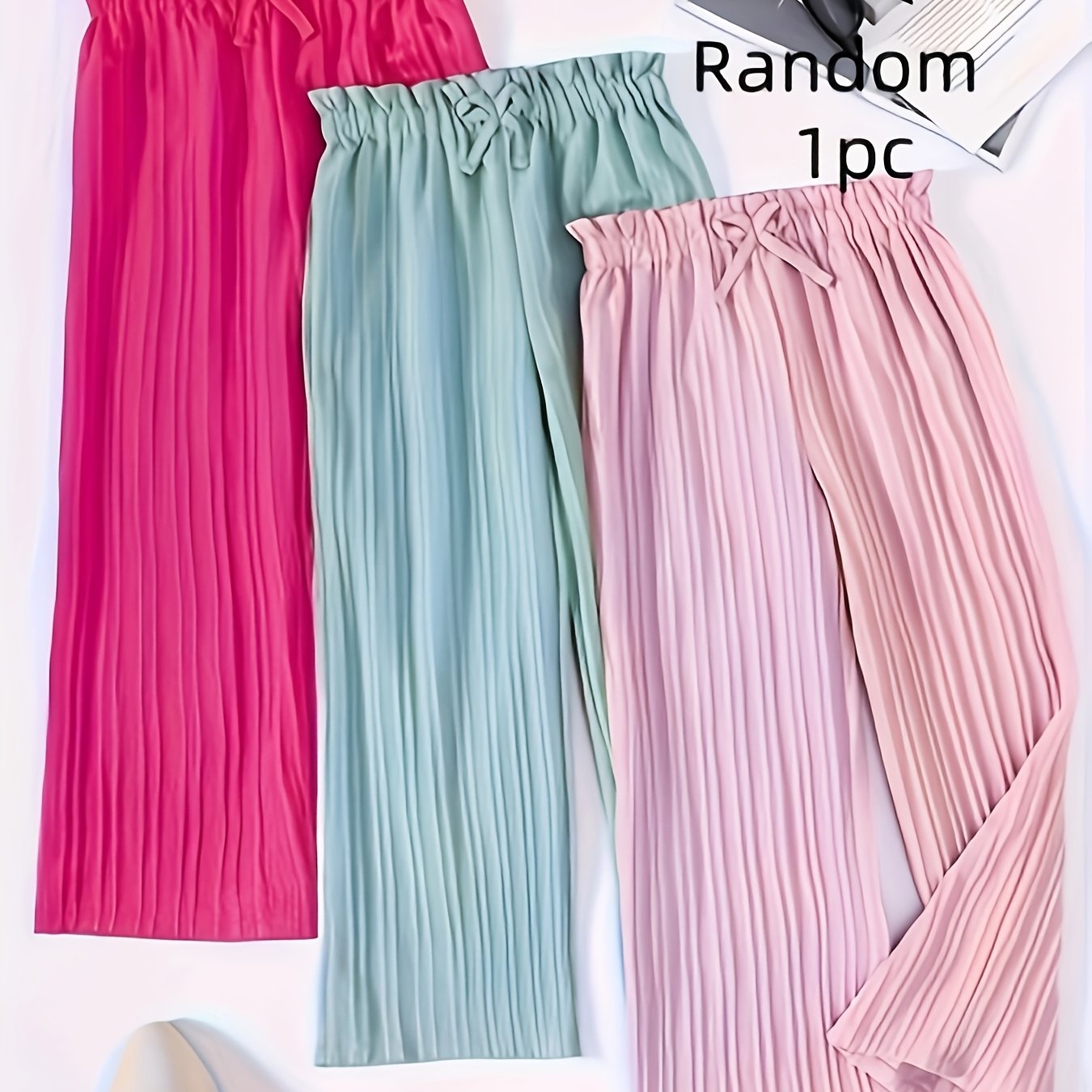 Random 1pc Medium To Large ' Pants Casual Wide-leg Trousers, For Outdoor