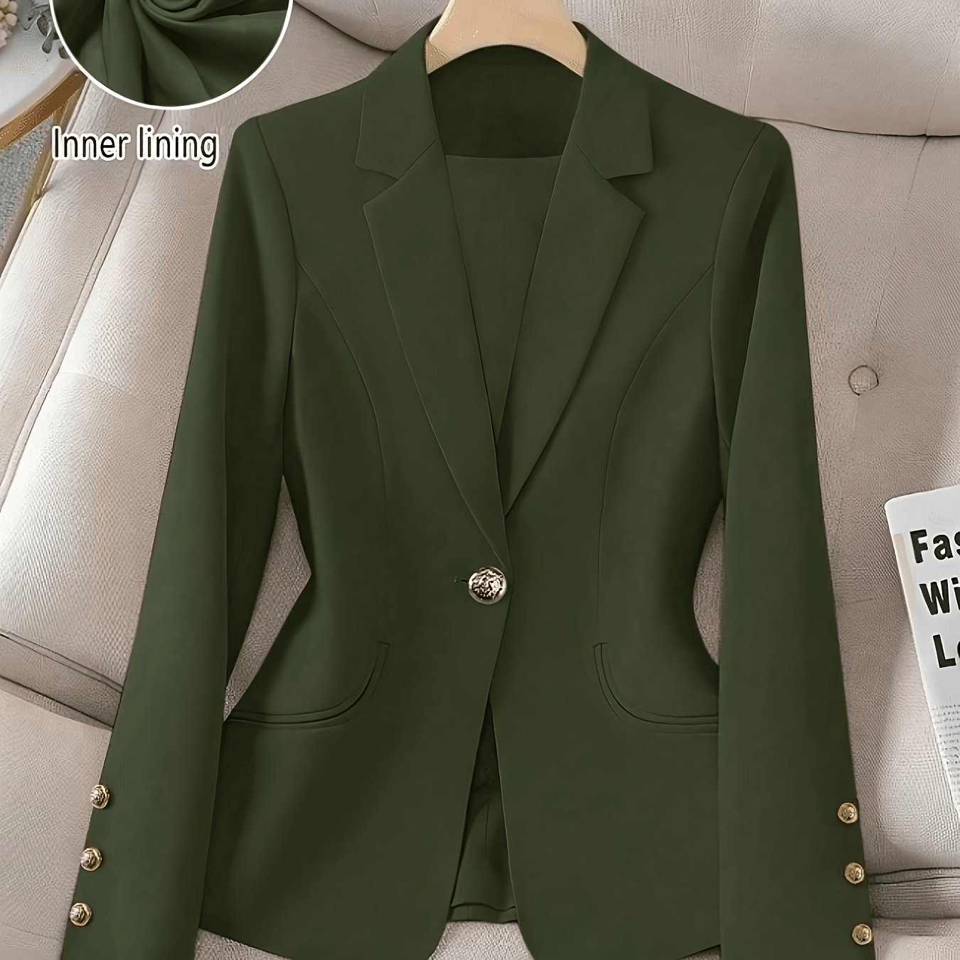 TEMU Spring And Autumn Women's Suit Jacket, High-quality Commuter Urban Suit, Autumn Winter Elegant