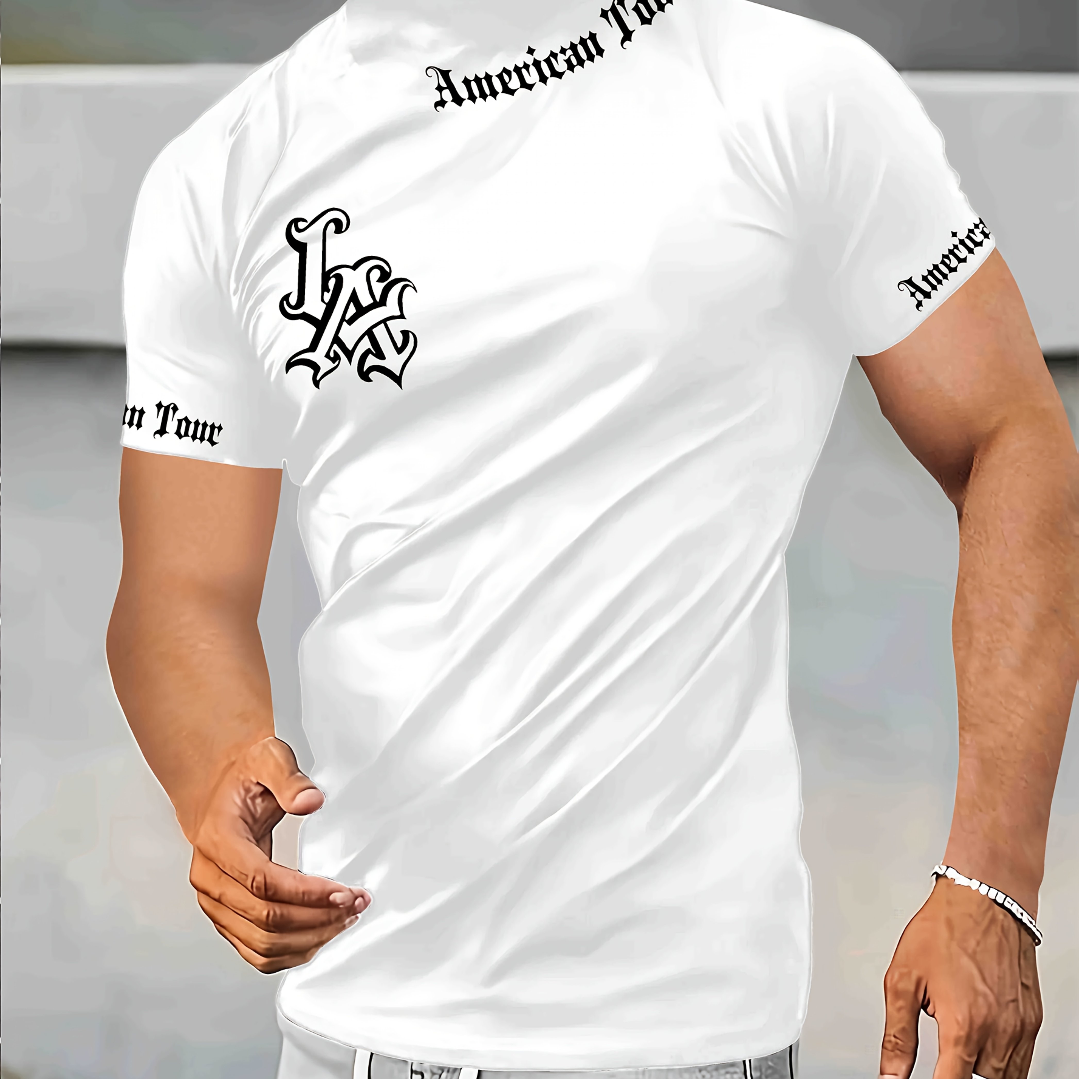 Image of Youth Spring Summer Autumn Letter Sports Crew Neck Short Sleeve T-shirt, Suitable For , Holidays And Daily Wear, 100% Polyester, Machine Washable . Bt8437,boys And Girls Clothes