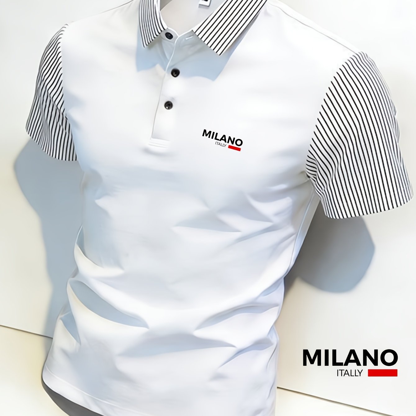 Image of Italy - Inspired Men's Graphic T-shirt: Soft, Comfortable Fabric For Relaxation. Ideal For Casual Wear, Featuring A Stylish Logo Print. A Must-have Menswear Top For Effortless