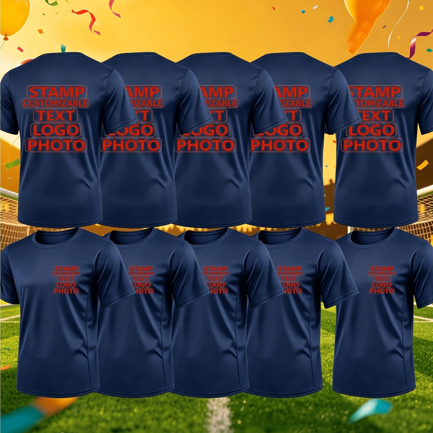 TEMU Diy 5pcs T-shirts Support Logo/photo/text Customization Short Sleeves, Custom Athletic And Fitness Quick-dry Short Sleeves Suitable For Running,