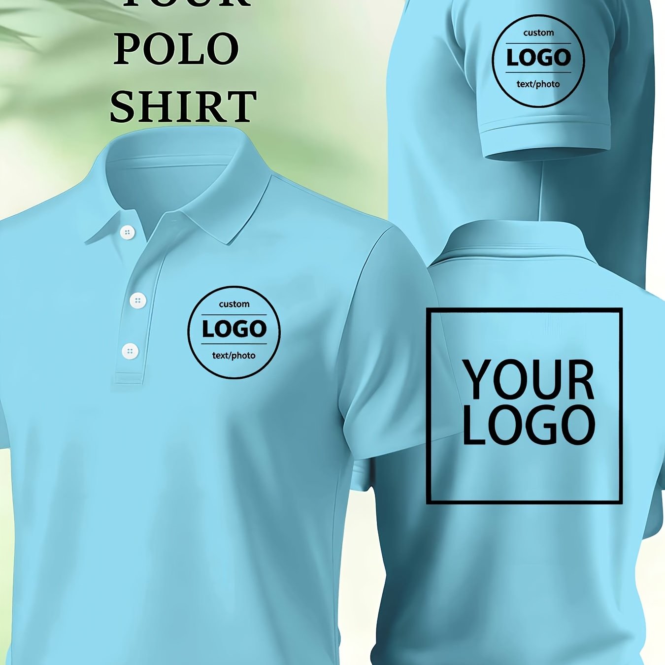 TEMU Customizable Men's Shirts Available For Purchase, With Options For Customization On The Front Chest, Left Sleeve, And Back. Suitable For