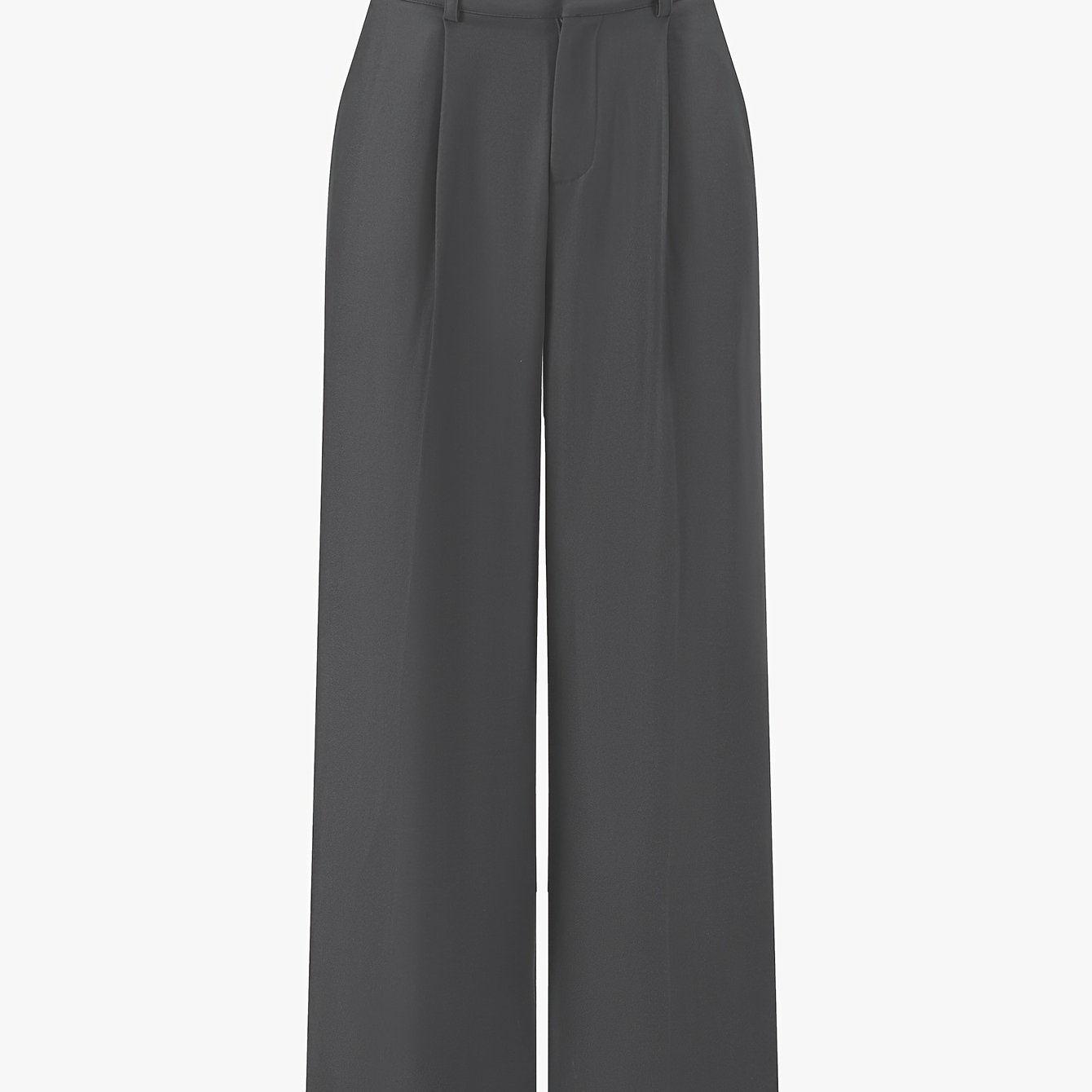 TEMU Pantalones de Traje de Diseño Minimalista Drapeado, Estilo Europeo y Americano, Pantalones Casuales de Pierna para , Pantalones de Pierna Ancha
