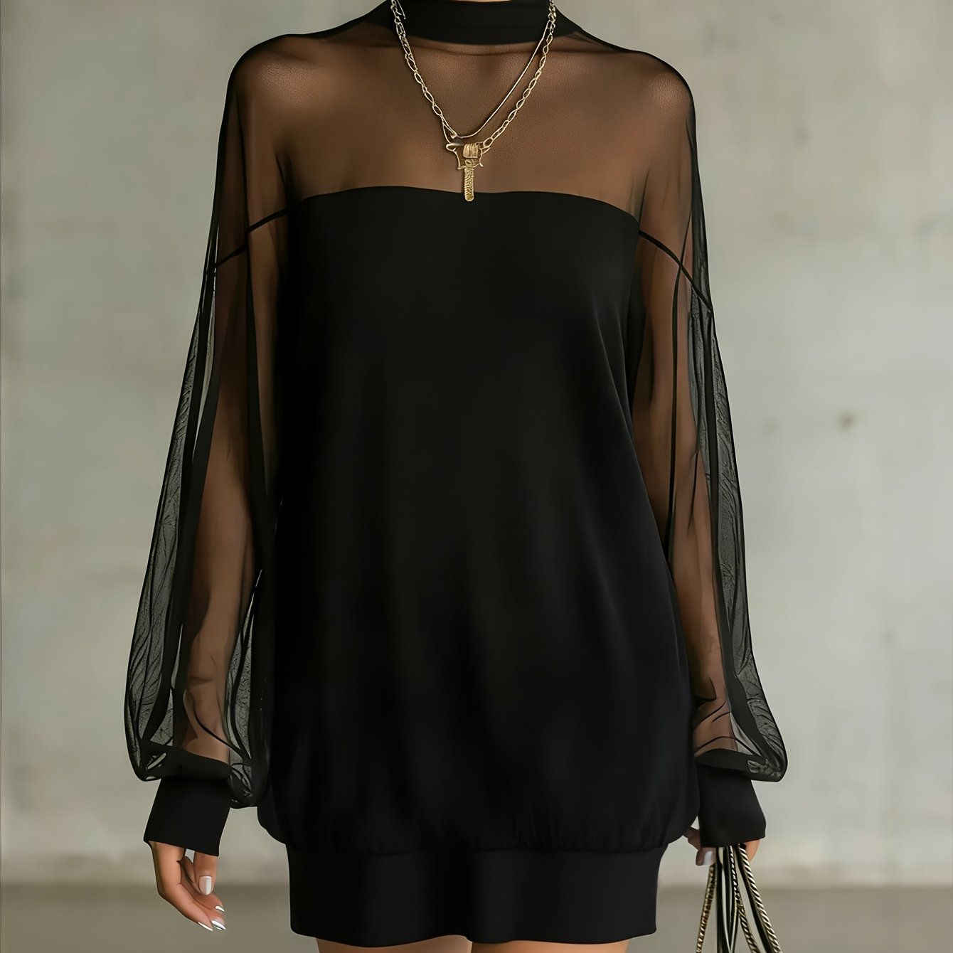 TEMU Mesh Sexy Off-shoulder Women's Dress + Cherry