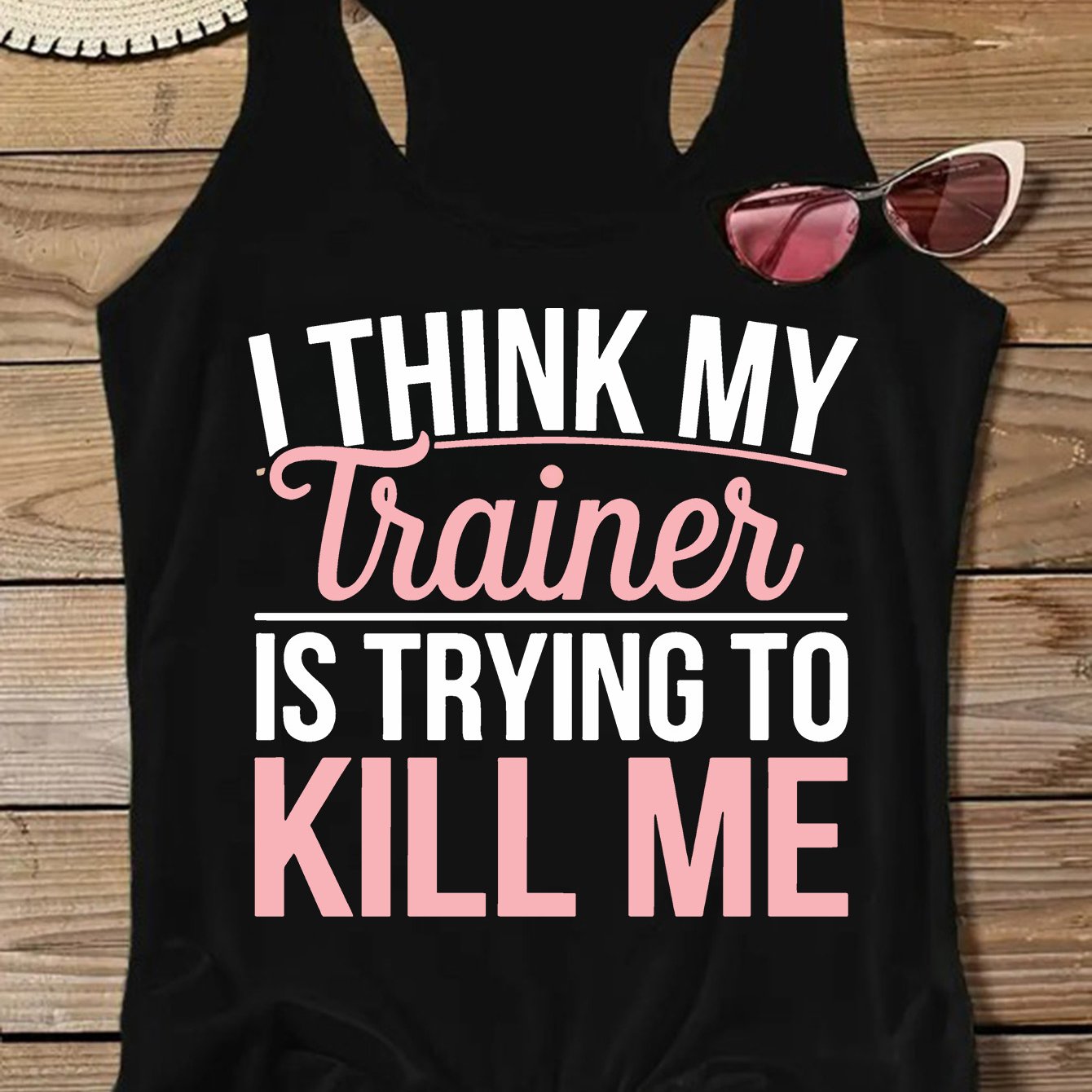 TEMU Plus Size, Women's Oversized Sleeveless Top With "i For Is Trying To Kill Me" Funny Humor Print - Lightweight Breathable Summer Blouse, Round