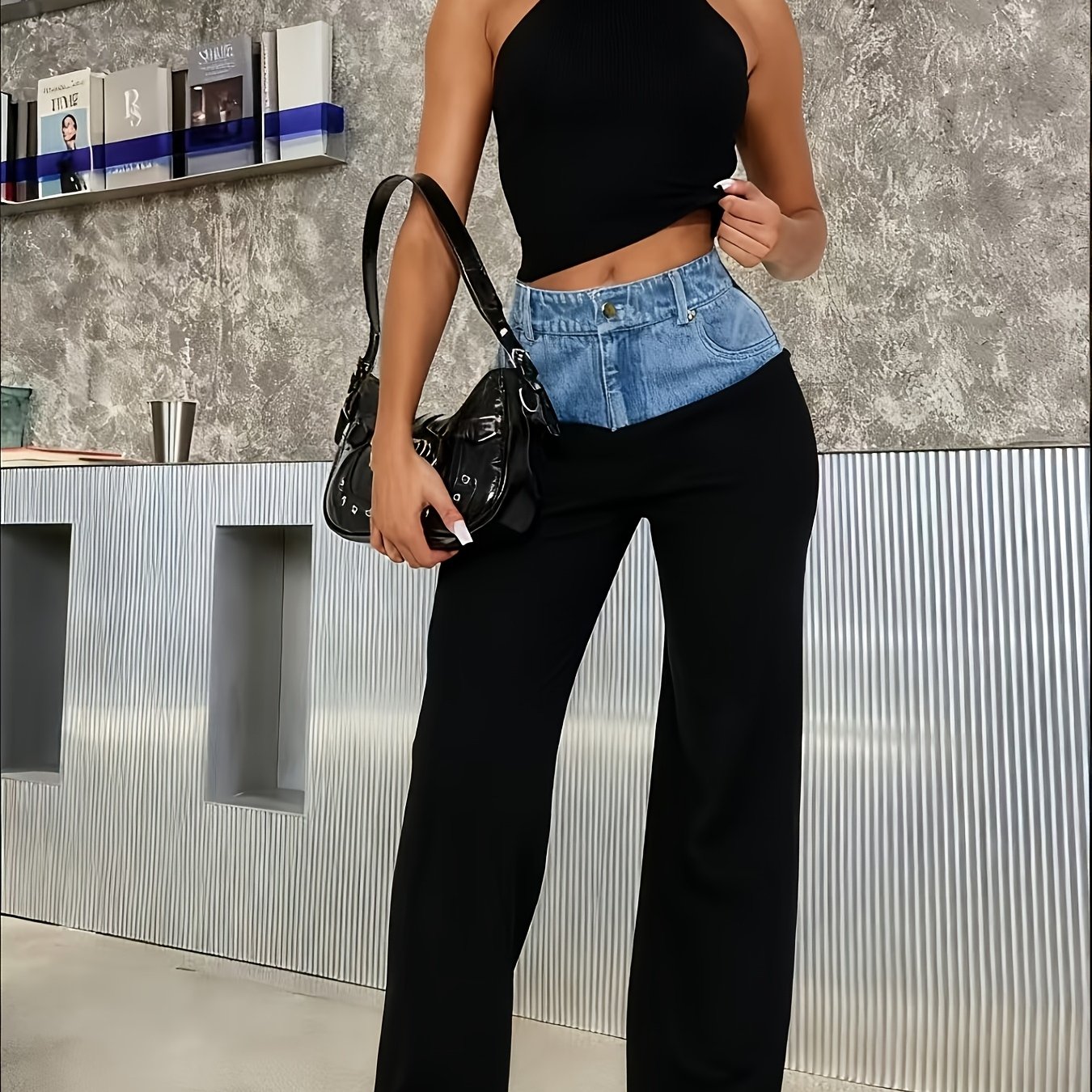 Image of Women's Slim-fit Straight Jeans, Flared Jeans, Casual And Stylish, Elastic For , Trendy Retro Street Style
