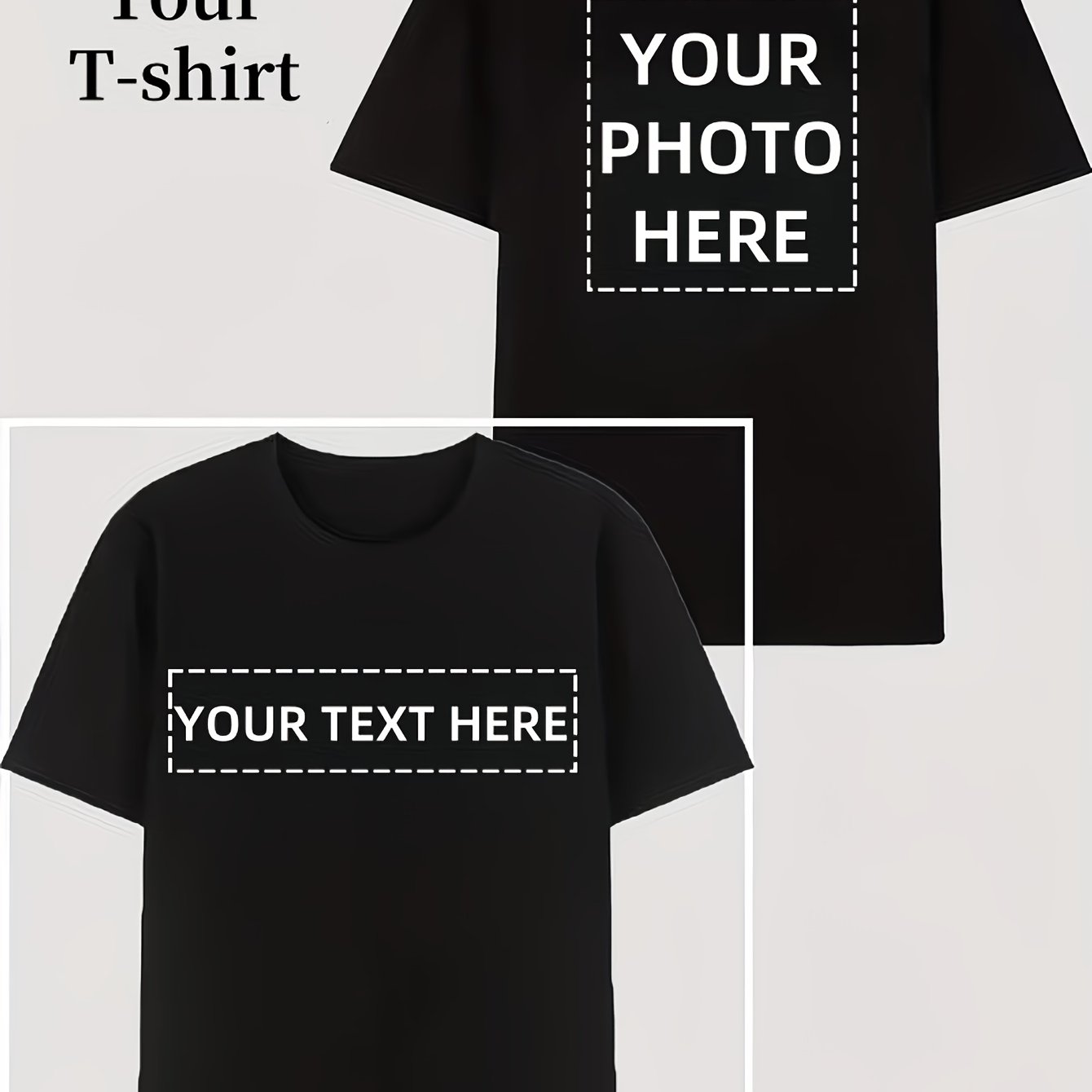 TEMU 1 Custom T-shirt With Double-sided Printing, Perfect For , Casual Wear, Or Team Logo Designs. An For Events, Company Logos, And Casual Sports,