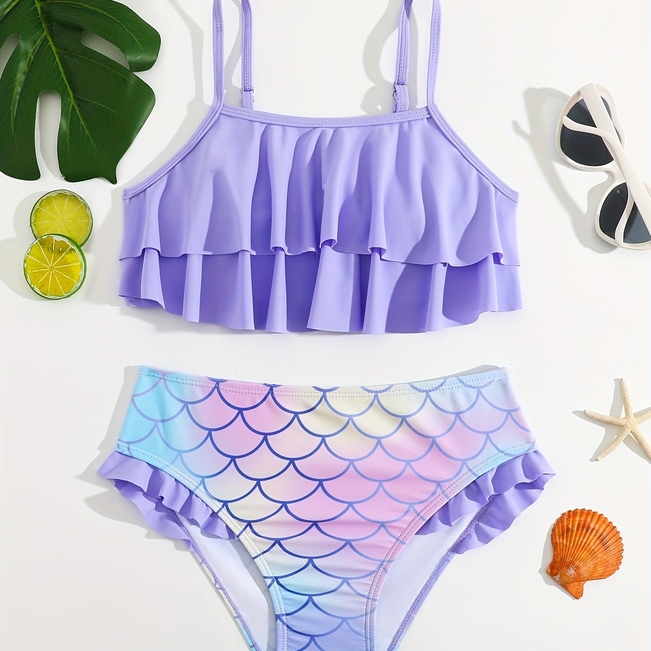 Summer Mermaid Style Bikini Two-piece Set