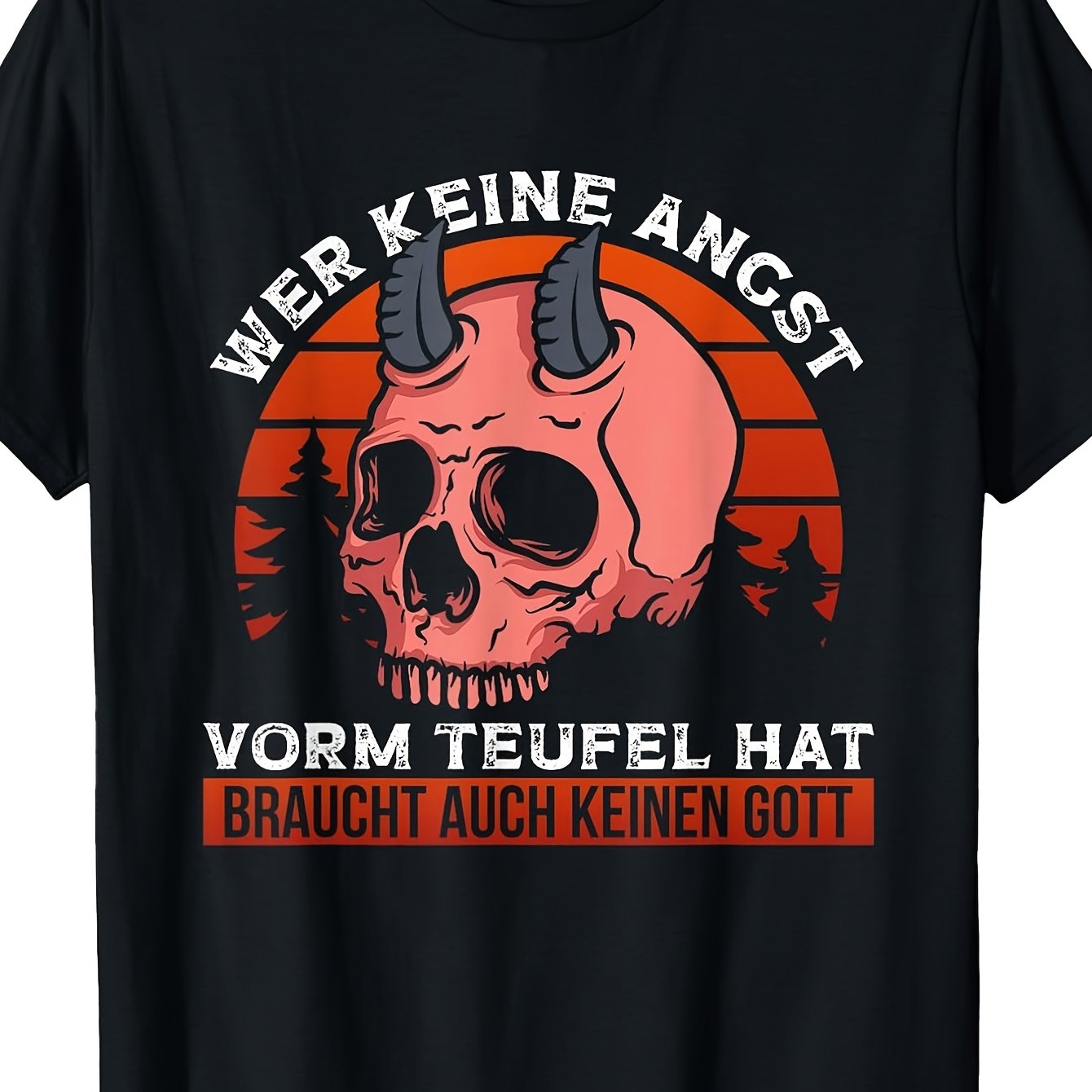 German Rock T-shirt Of Devils Men's T-shirt Funny Perfect For Home Outdoor Work Gifting (birthdays Mother's Day Valentine's Day) Small-3xl Unisex