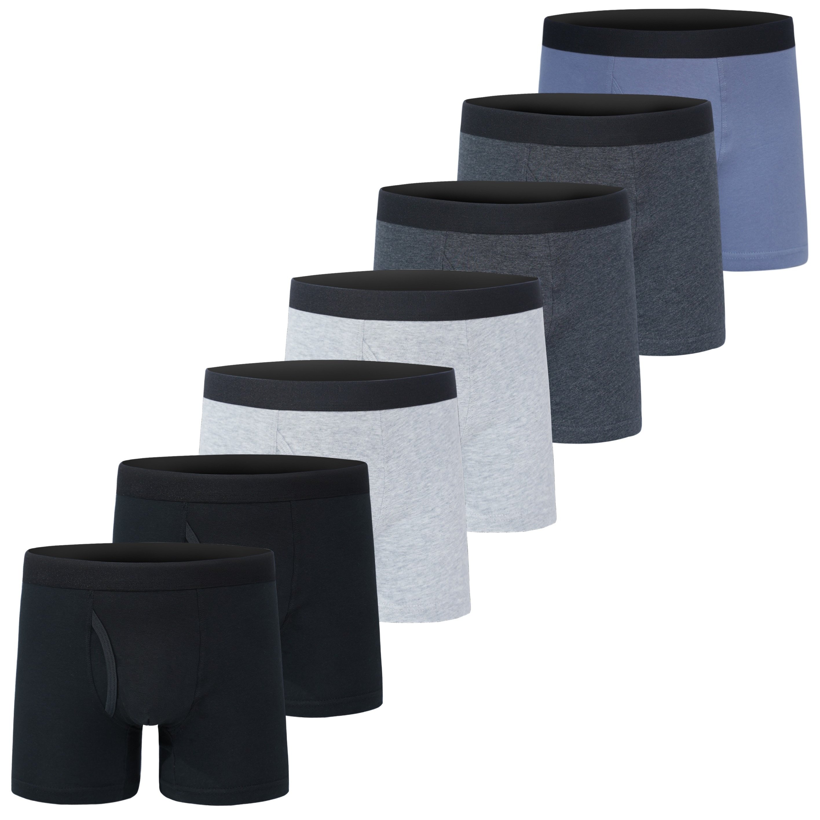 7pcs Boys' Solid Color Boxer Briefs For , Flexible Elastic Waistband, Breathable And Sweat-wicking Design, Allows Of Movement For Sports, Suitable For Wear