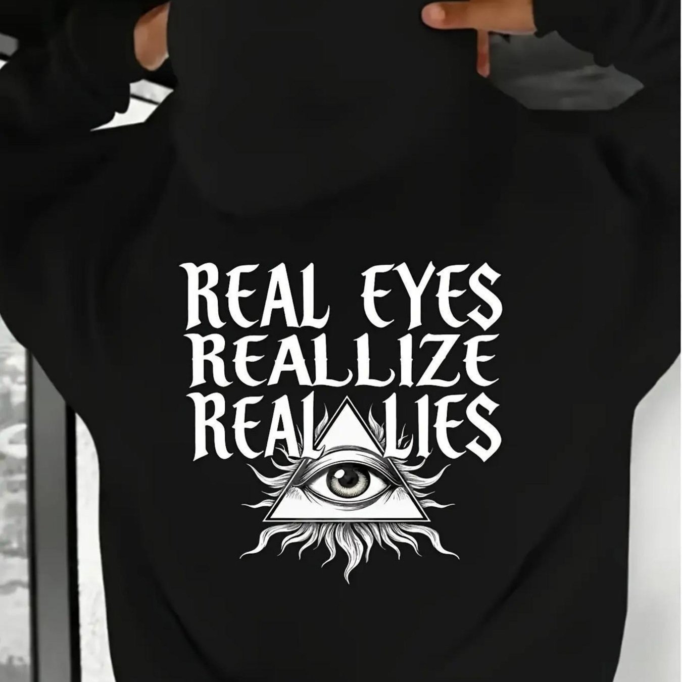 TEMU S Sweat à capuche Œil Tout- avec Impression Œil Réalise des Réalités - Sweat Streetwear Coupe Ample Veste à Capuche Lavable en Machine Vêtement