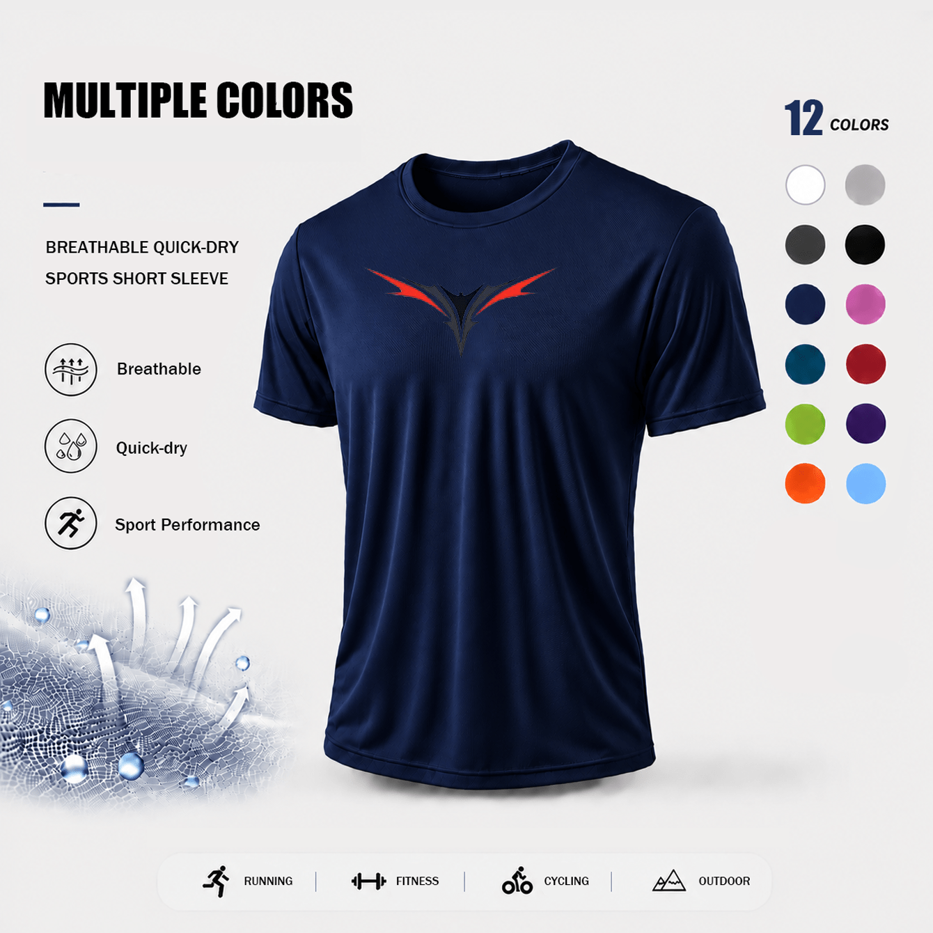 TEMU 2026 's Outdoor Casual Mesh Design Breathable Quick-dry Moisture-wicking Round Neck Stretch T-shirt Loose Versatile Top