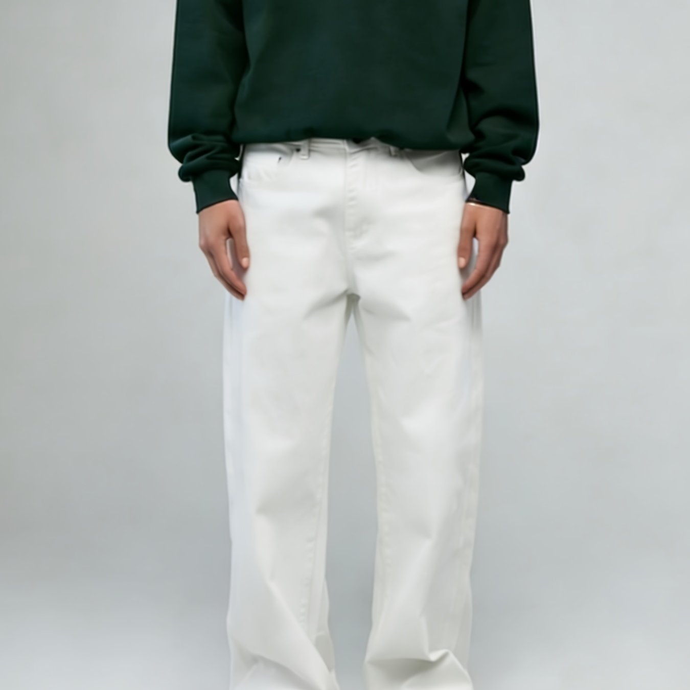 TEMU [hme]new Season Men's Unelastic Straight Denim Pants, Solid Color Denim, Heavy Washed, Straight Pants Suit Type, Suitable For Casual And Sporty