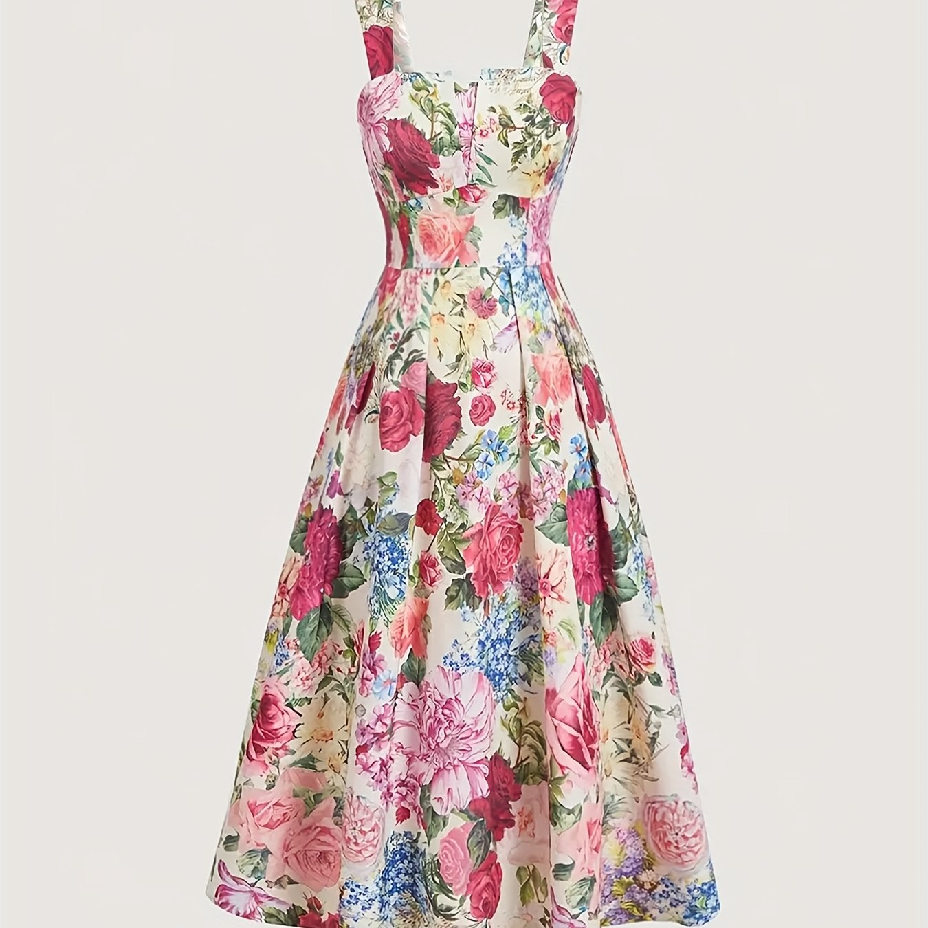 E-shop Damenmode Retro Blumenmuster Temperament Elegantes Partykleid