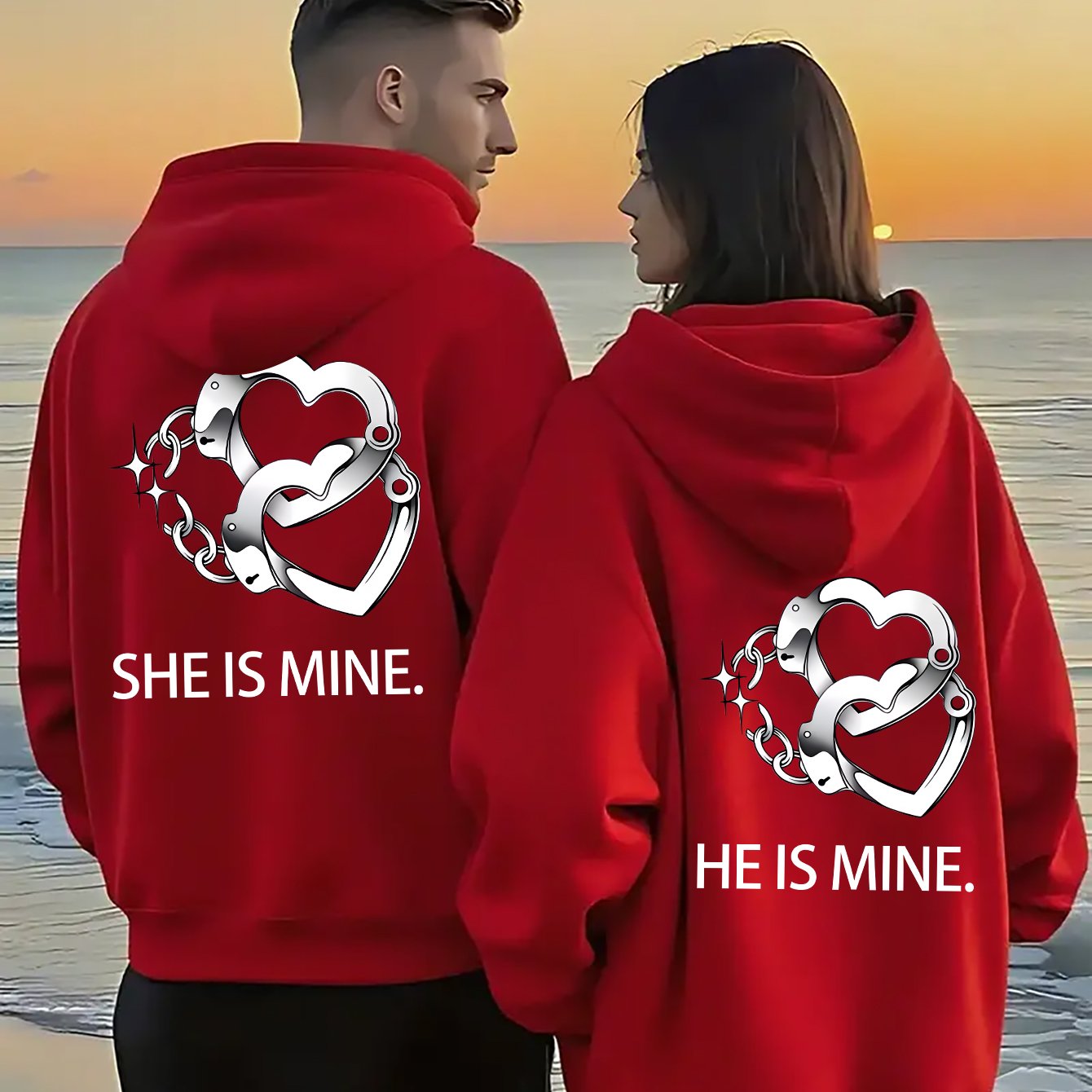 Couple Hoodie Printed Lightweight Quick-Dry Polyester Sweatshirt