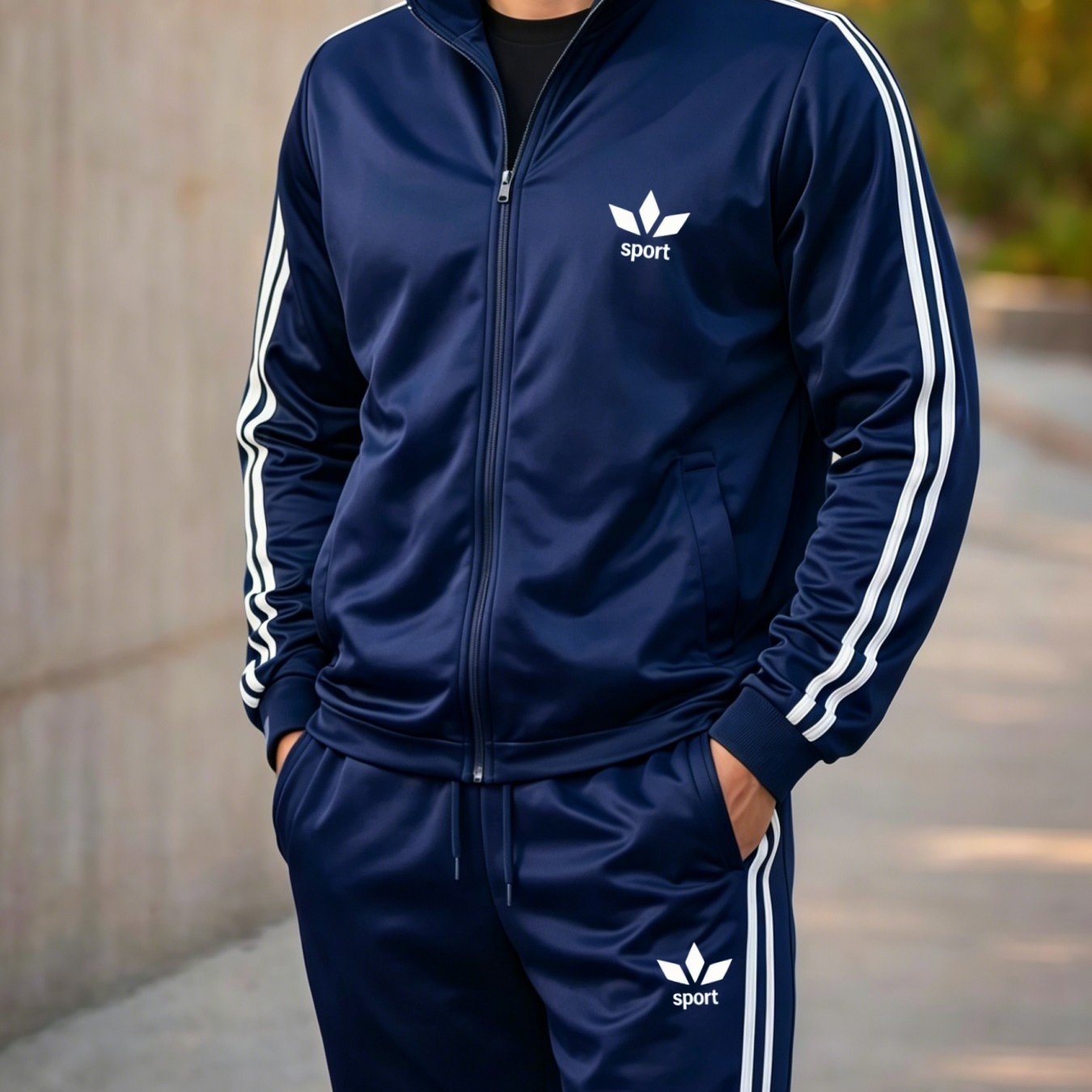 TEMU 2pcs Jacket Set. Men's Casual Sports Printed Jacket And Casual Sports Pants Set, Unisex, In Colors. A Perfect Gift For Any Occasion.