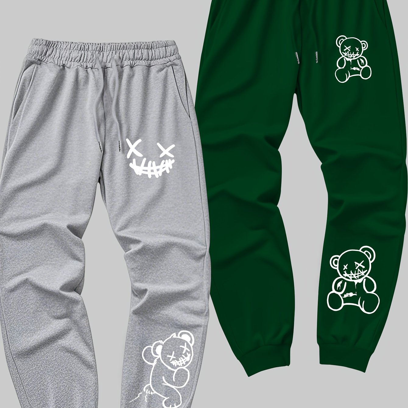 TEMU Men's 2pcs Set With Bestselling Printed Pattern, Fashionable Simple Cool Vacation Elastic Fabric Sporty Casual Trendy Fitness Men's Long Pants