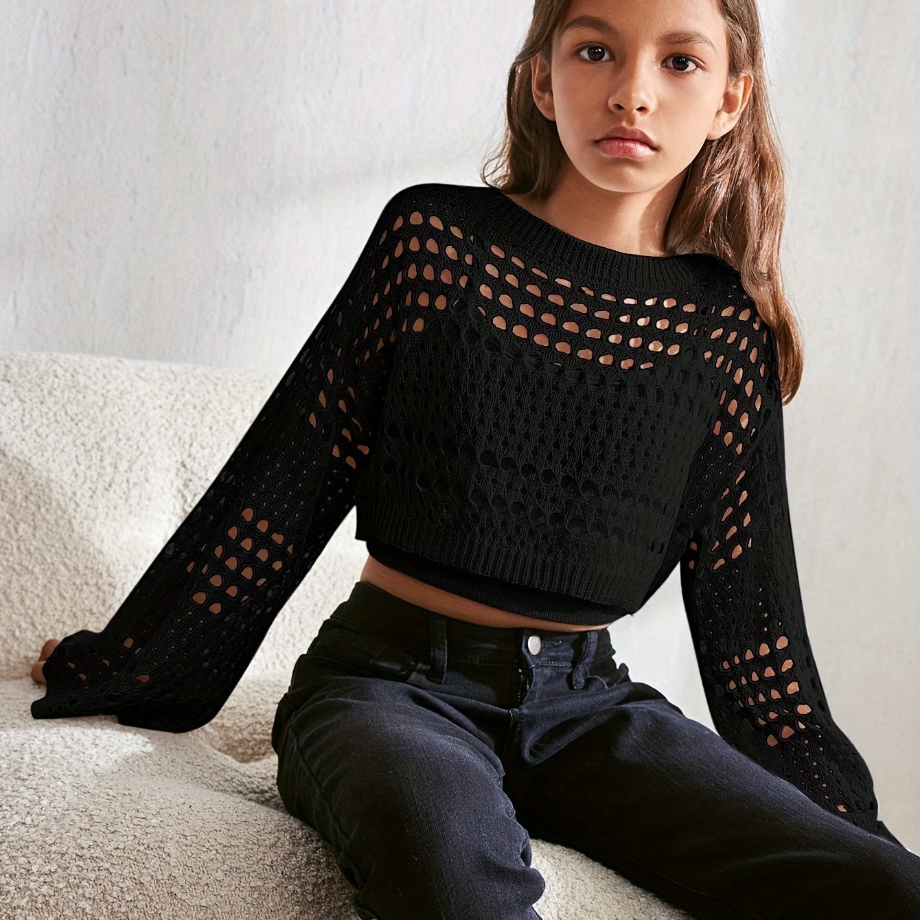 Hollowed-out Casual Breathable Long-sleeve Sweater, Fall And Winter Clothes, Knit, Autumn Essentials