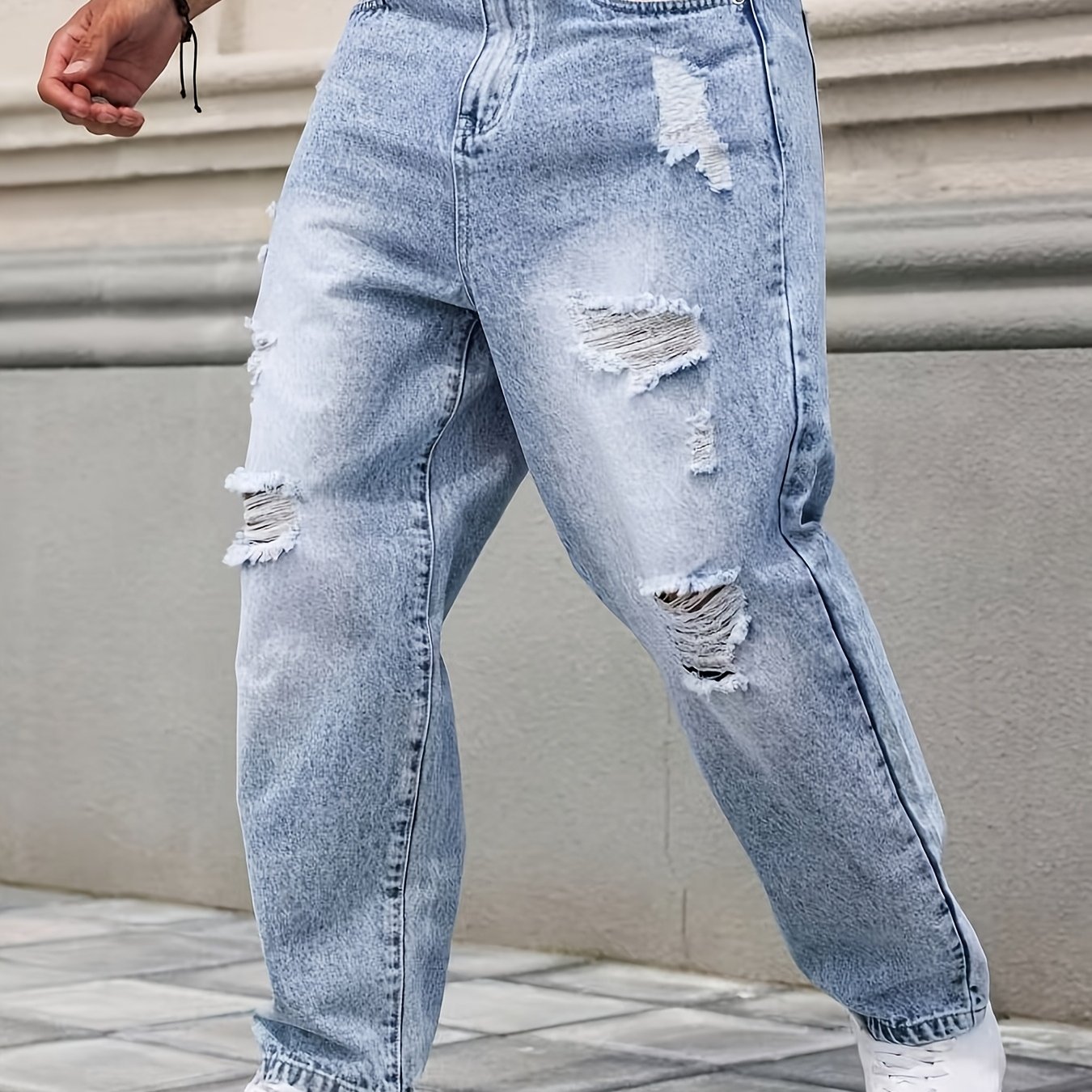Image of Men's Jeans, Loose, Non-bulk, Casual Blue Jeans, Are Perfect For Daily Casual Wear, Simple And High-end., Autumn Menswear
