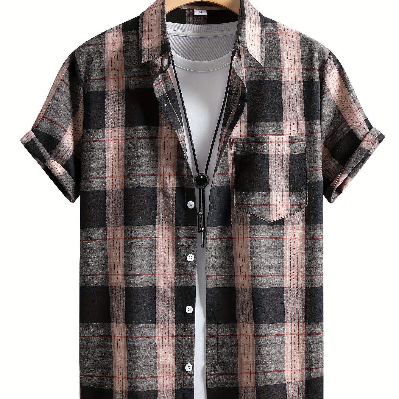 TEMU Casual Turn- Collar Shirt, Plus Size