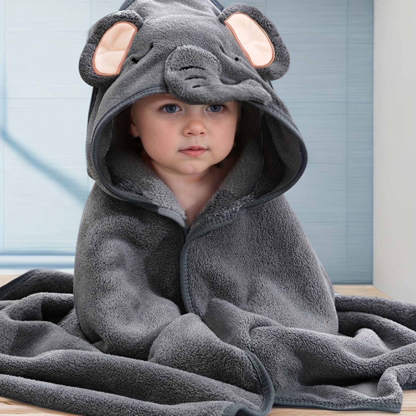 Image of Adorable Cartoon-designed Bath Towel And Hooded Bathrobe - And Absorbent Microfiber Material For Kids