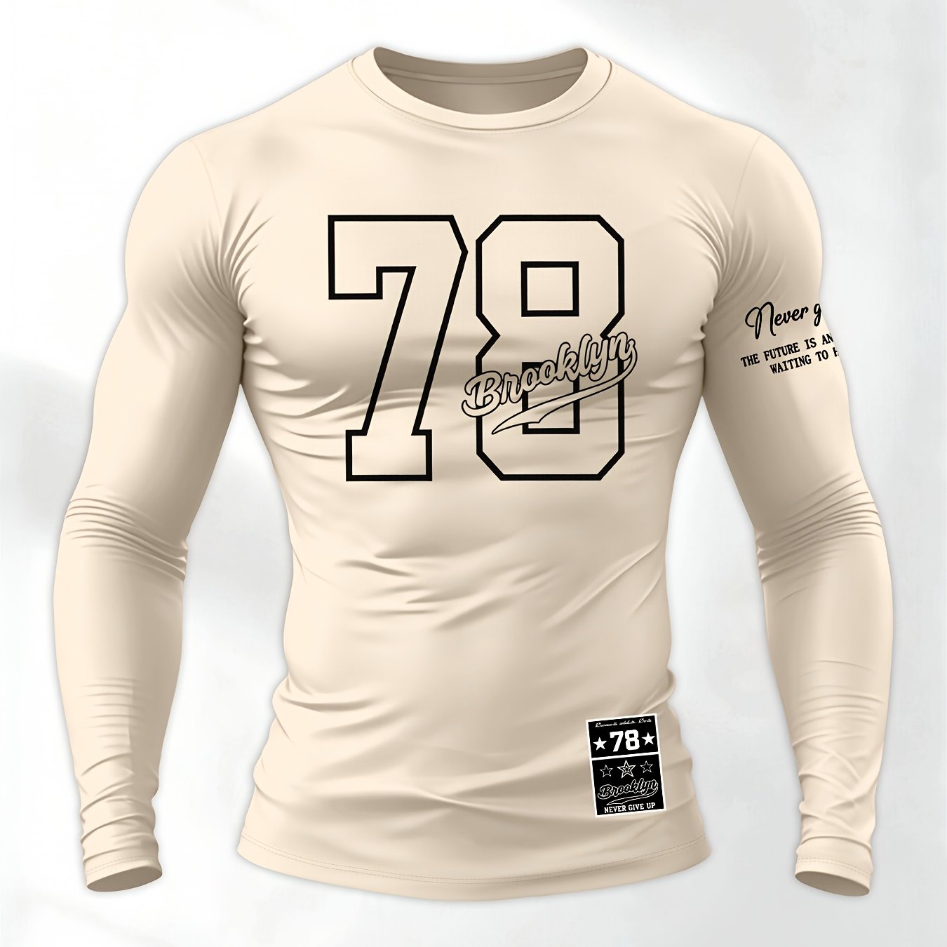 TEMU Men's Long Sleeve T-shirt With Print, Regular Fit Spring/autumn Long Sleeve Tee, Outdoor Sports Casual Long Sleeve Top