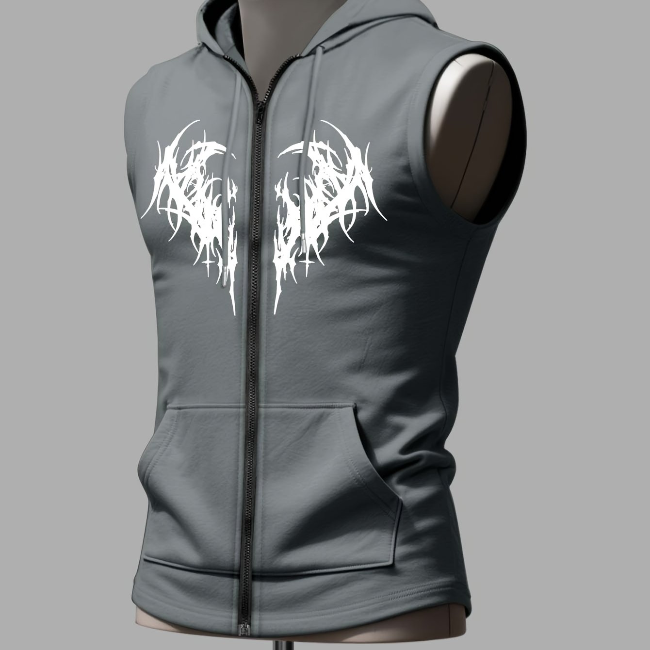 TEMU Trendy Brand Fitness Breathable Fabric Easy Athletic Outdoor Leisure Multicolor Zipper Style Hooded Vest