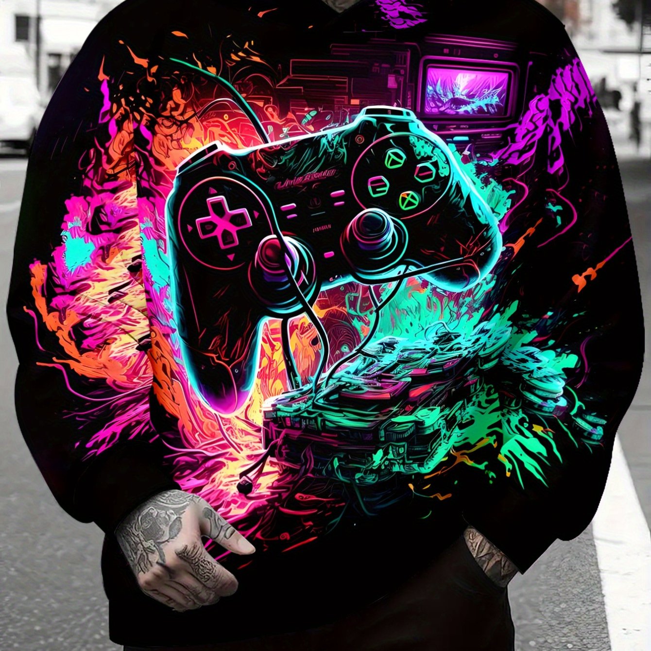TEMU Autumn/winter Men's Casual Fashion Hooded Sweatshirt