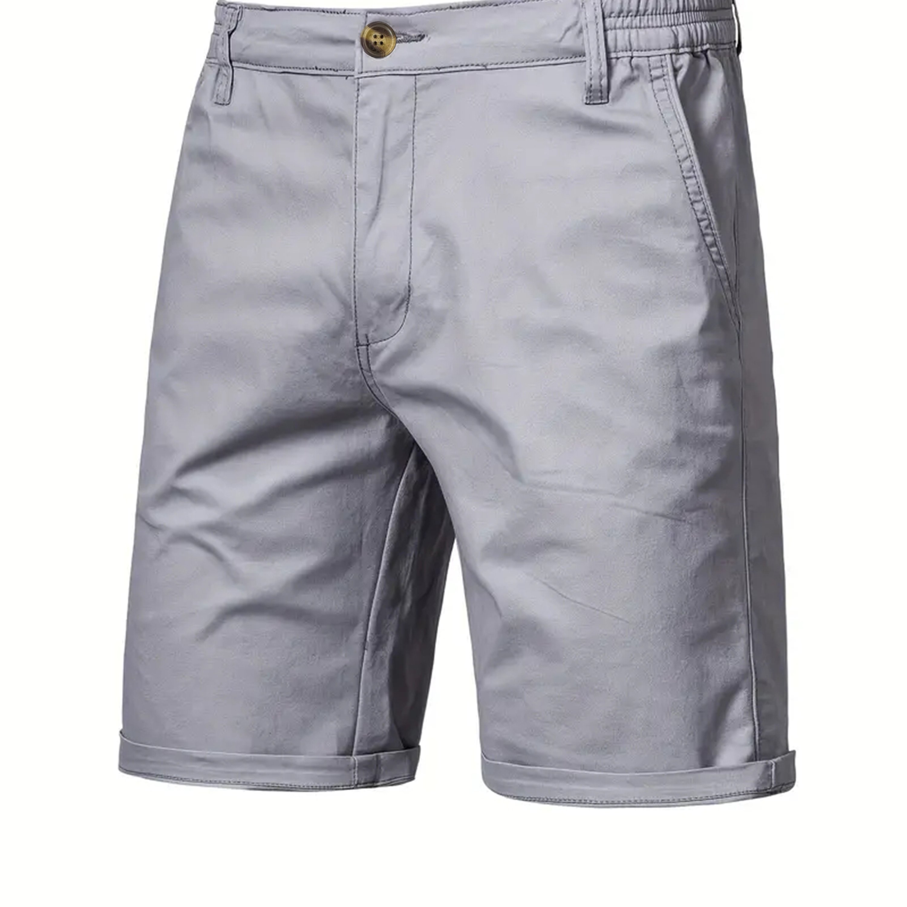 TEMU Plus Size Men's Solid Shorts For Summer, Casual Elegant Shorts