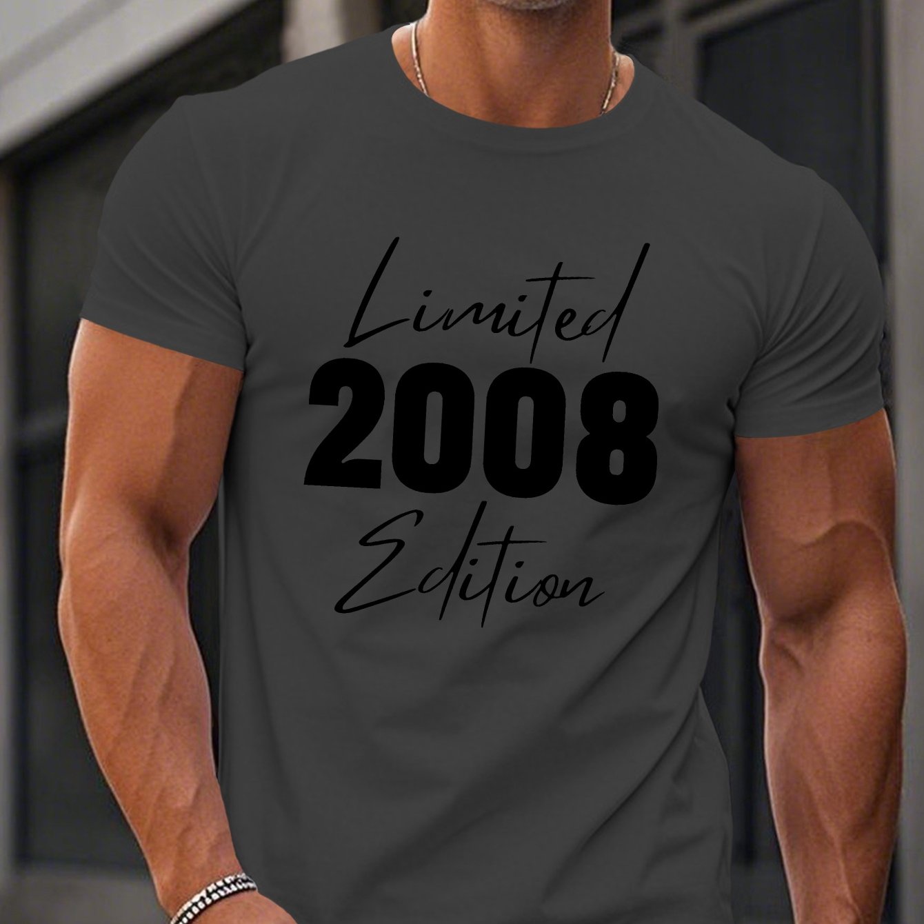 TEMU 2008 Edition Men's Short Sleeve T-shirt Summer T-shirt Top
