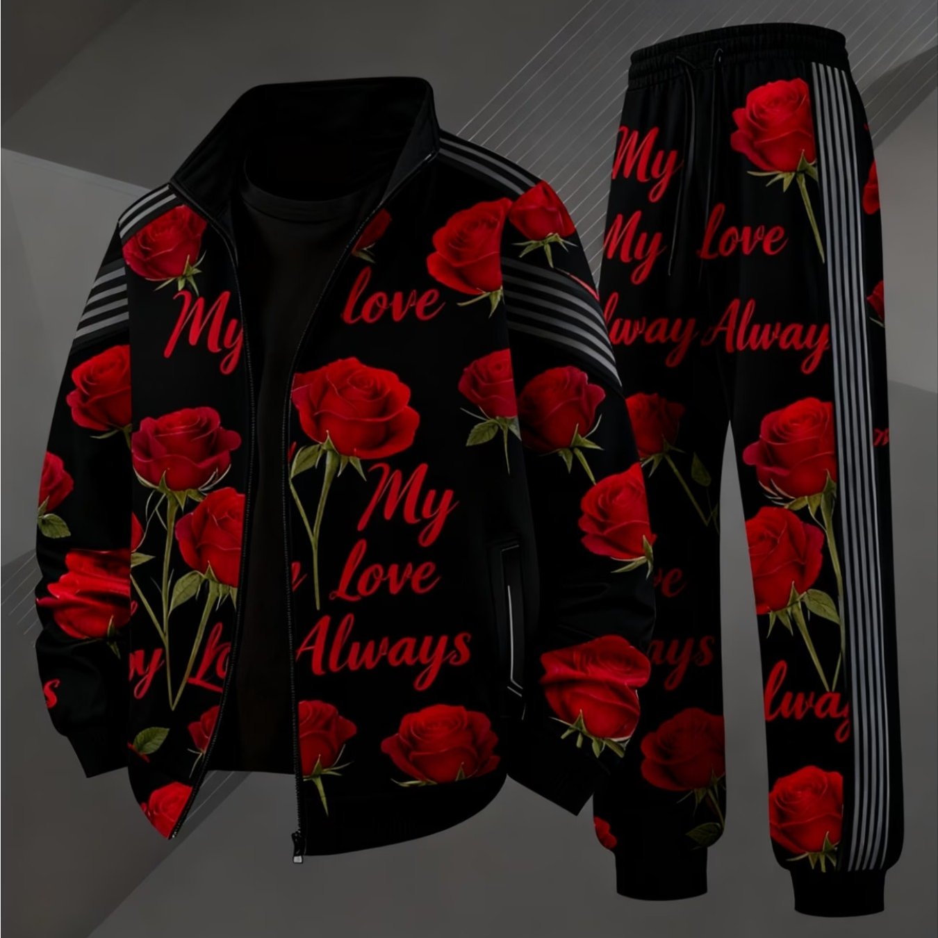 Men's Casual Sports Jacket And Comfortable Long Pants Set, Suitable For , Regular Fit With Matching Set, Men's Sports Outfit, Suitable For Casual Wear, Semi-formal Occasions, And Team Uniforms
