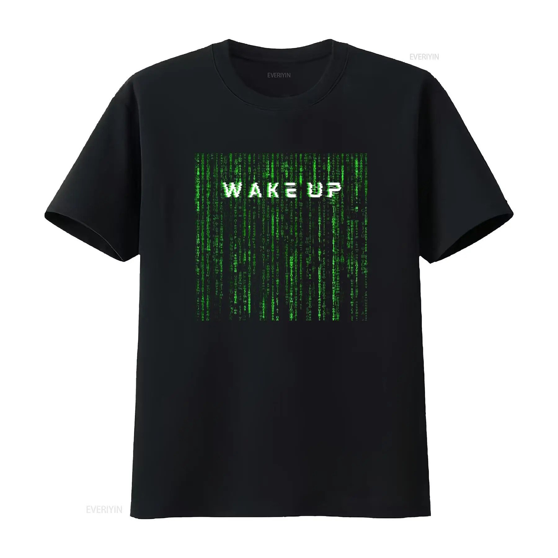 Image of Neo Wake Up T Shirt Style Vintage Washed Top For Casual Attire Men's Breathable Graphic Casual