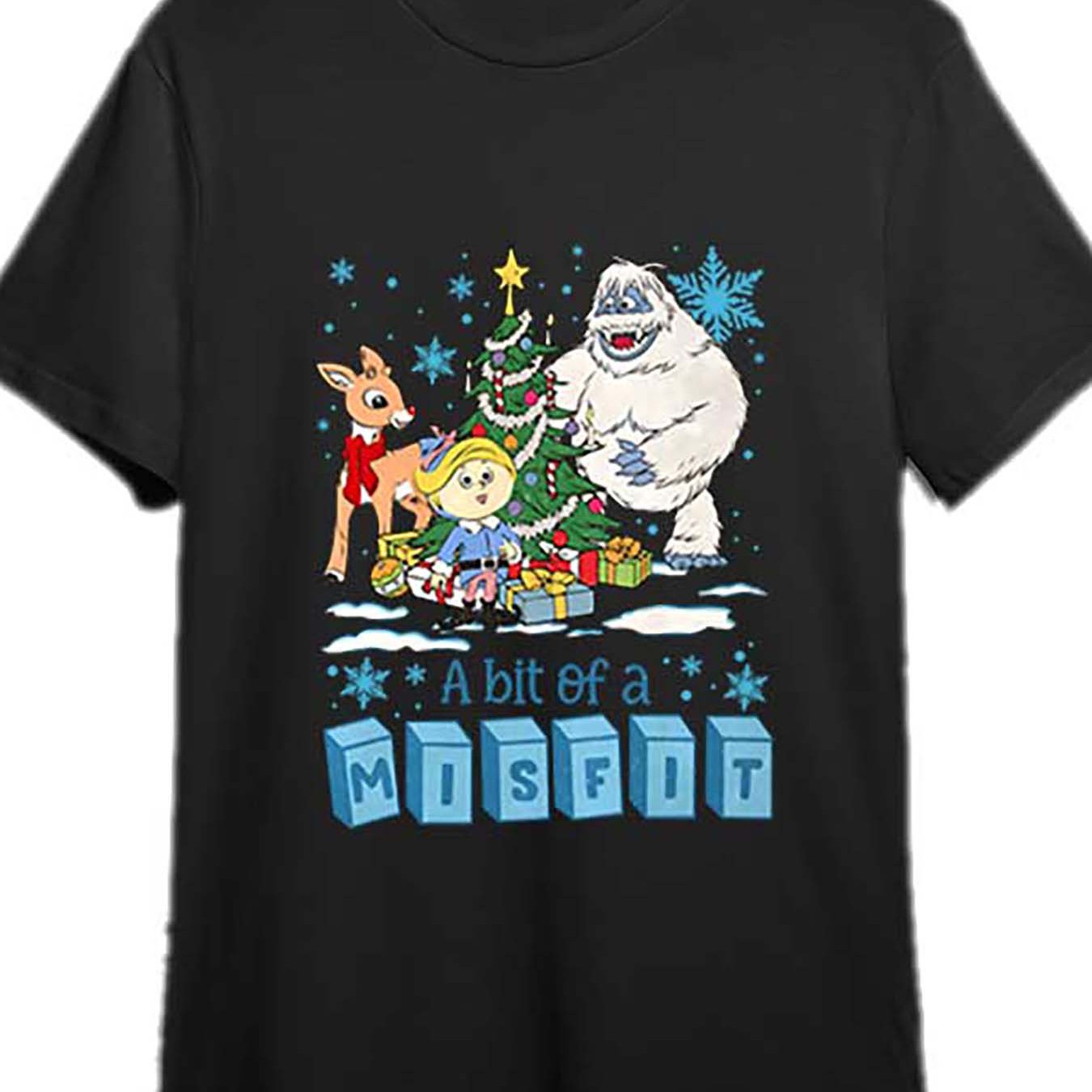 TEMU Retro A Bit Of Sweatshirt, - Reindeer Sweatshirt, The E Funny Men's Short Sleeve Graphic T-shirt Collection Black Shirt, Reindeer, Bumble Shirt 337119