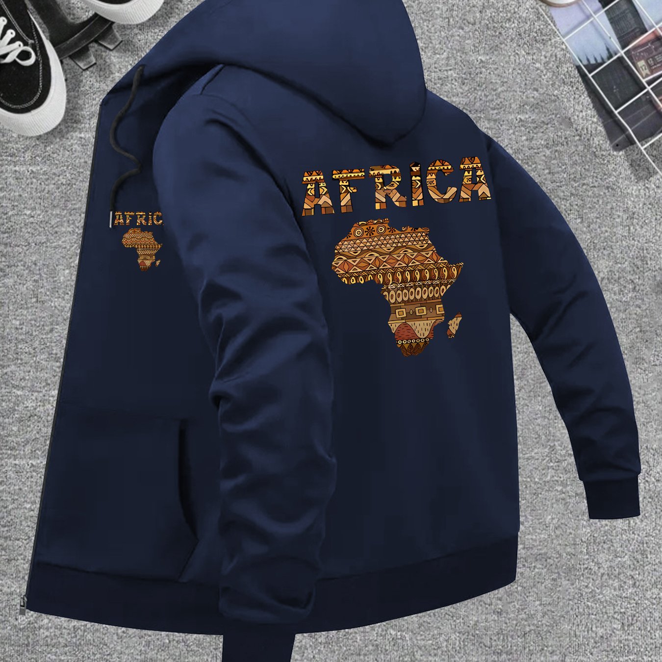TEMU Giacca a vento e traspirante con cappuccio da per /, giacca casual con cappuccio e motivo stampato, capospalla a vento con cappuccio e versatile