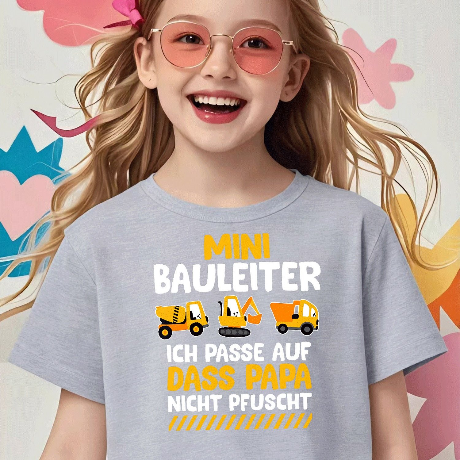 Mini Construction Ager, Children's Construction Site Outfit, ' T-shirt, Black For Boys Girls Kids Chlidren T-shirt