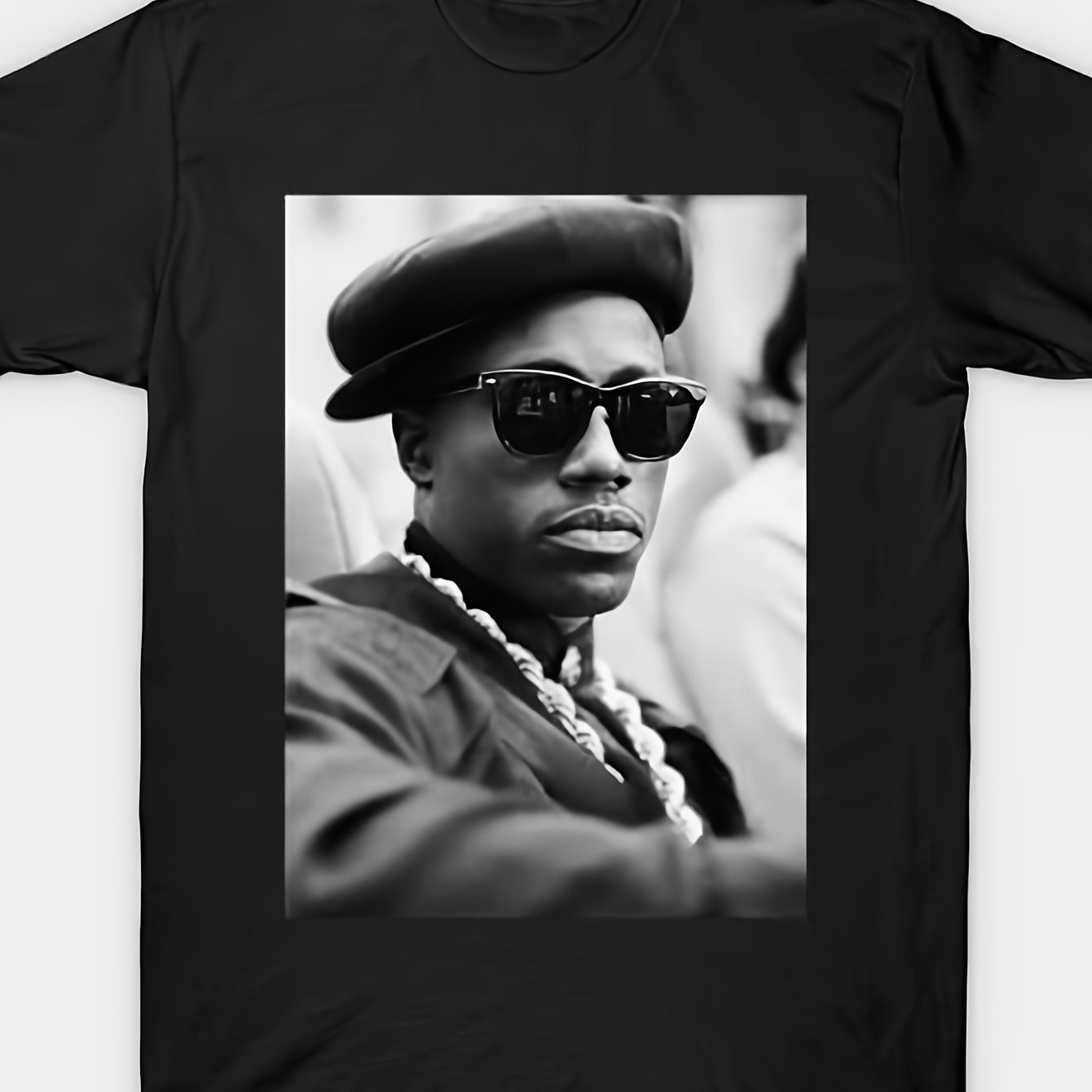 TEMU Men's Vintage Hip- T-shirt- 100% Material, Black, Classic Hip-hop T-shirt, Suitable For Everyday Street Year Round, Ideal For Attending Concerts