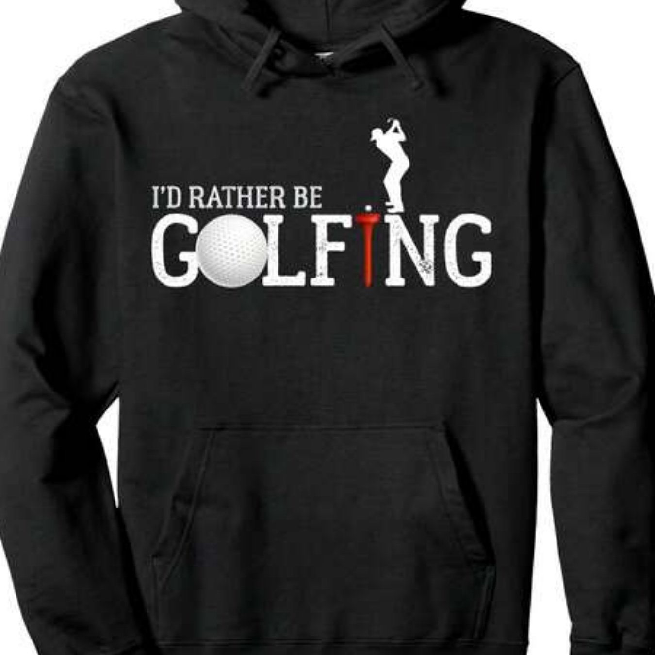 TEMU Men's "i'd Rather Be Golfing" - Golf-themed Pullover Hoodie With, Machine Washable Hoodie Suitable For Golfers, Casual Sportswear For Practice,
