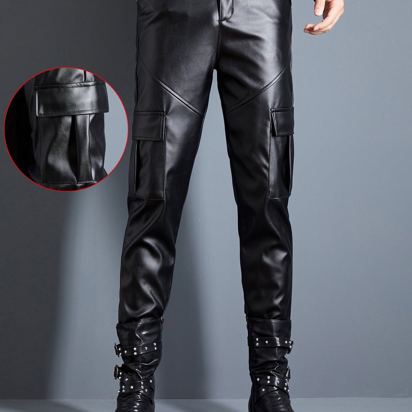 Men's Slim-fit Cargo-style Pants For Motorcycle Riding, Featuring A Stretchy Design And Long Length