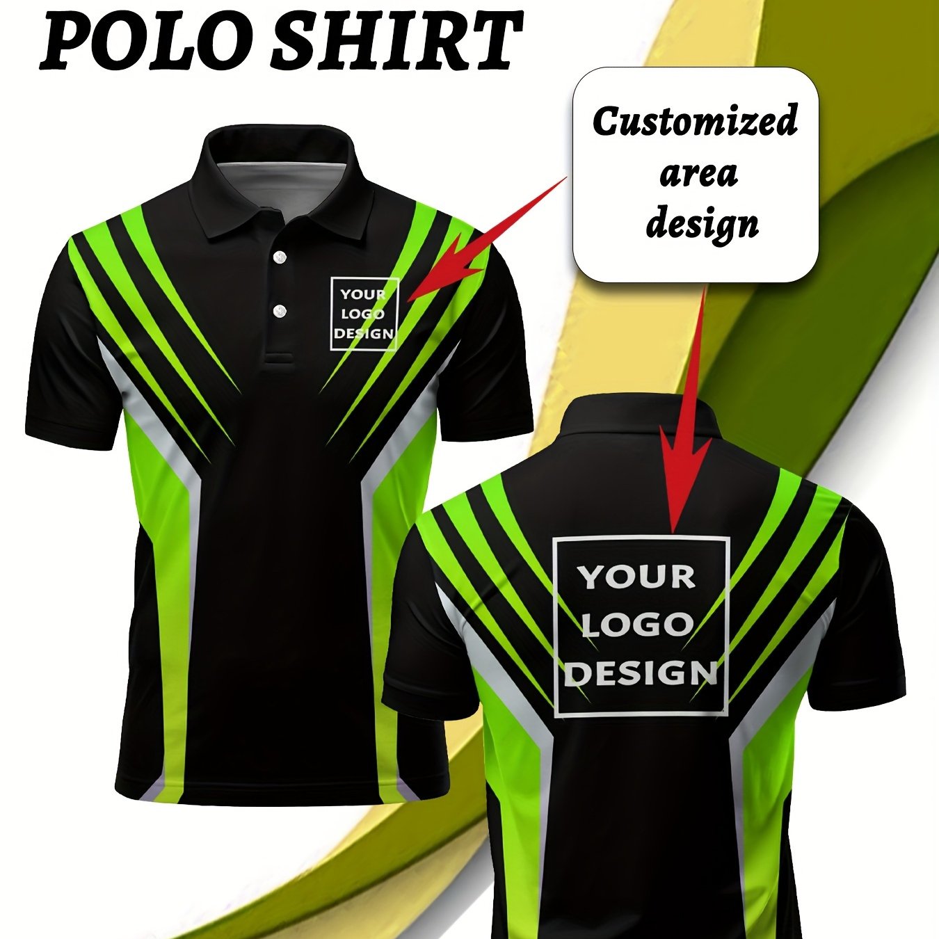 TEMU Chemise pour Homme avec Impression Personnalisée Nom/Texte/Logo - Col à Revers Respirant à Boutons - T-shirt Adapté pour Tenue Décontractée,