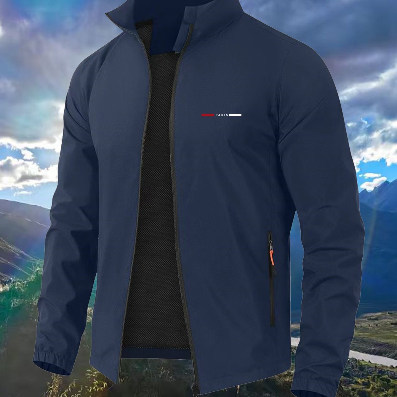 TEMU 2026 's Outdoor Mountain Wind Sports Jacket, Lightweight Comfortable Ski Wear, High Quality, Fashionable Red And White Stripe , Suitable For