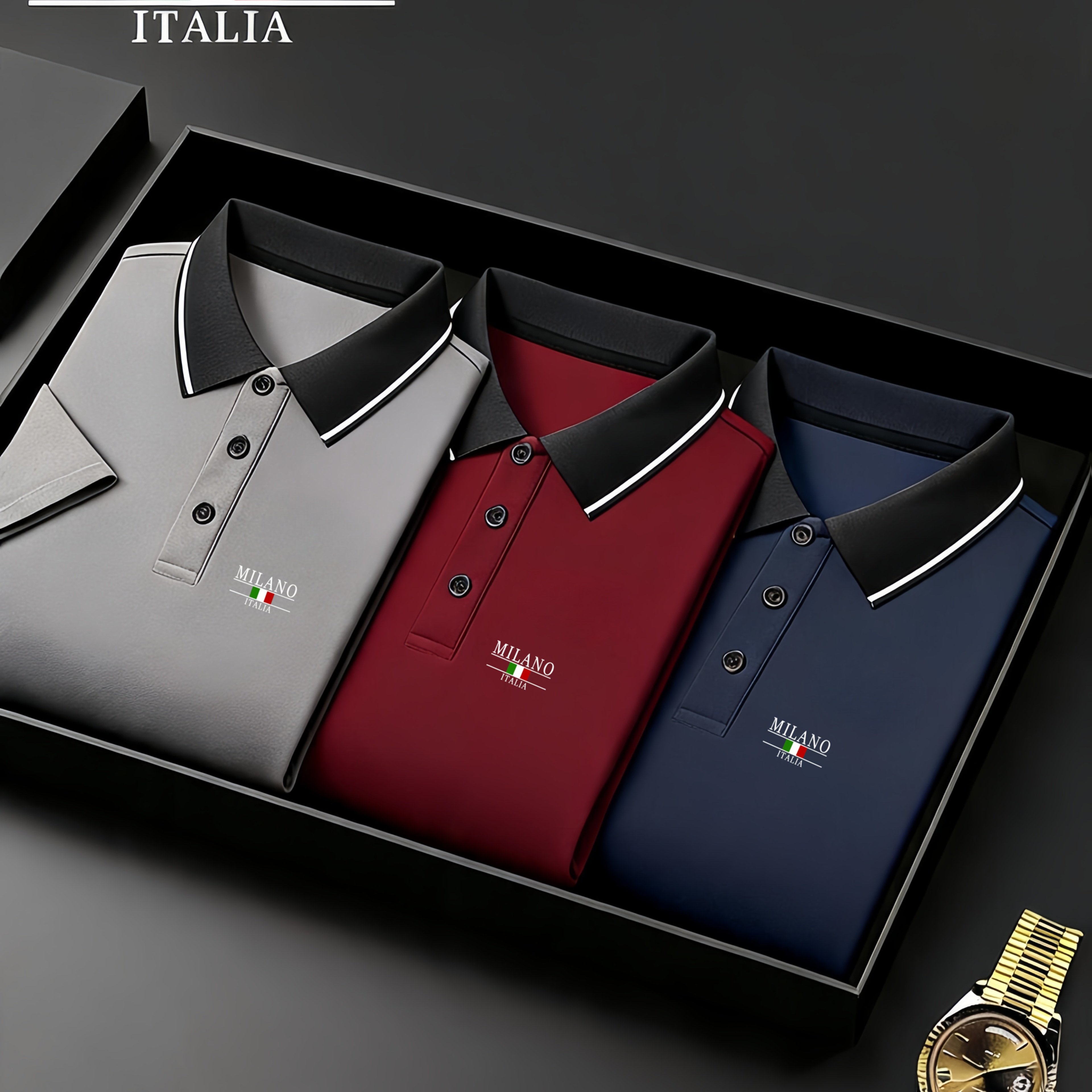 TEMU 3pcs Men's Shirt Set, Quick-dry Lightweight Comfortable, Showcasing Men's Temperament, Displaying Men's Charm, Suitable For Travel And Business,