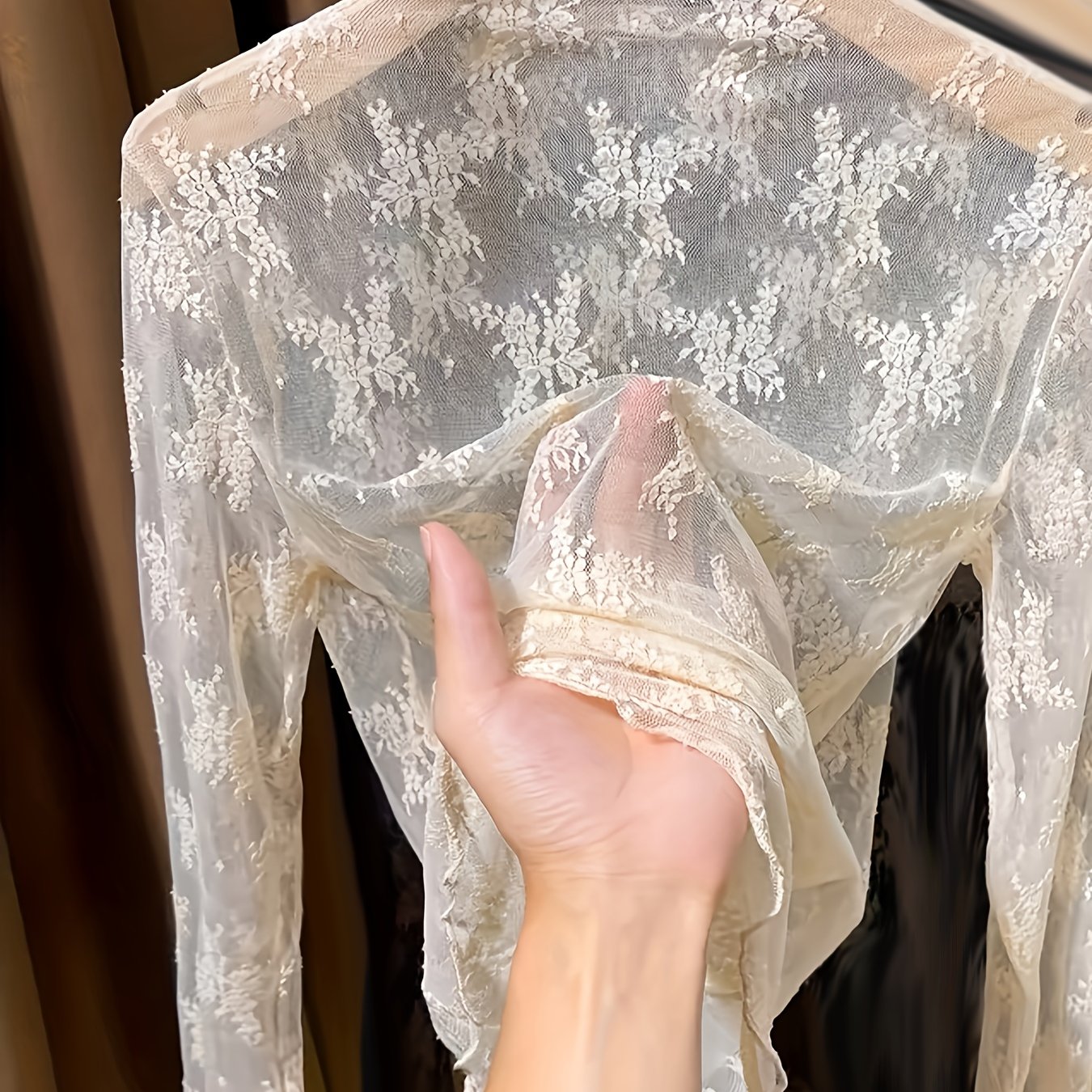 Lace Base Layer Shirt, Elegant T-shirt Semi-transparent, Soft And Smooth High-elasticity, Comfortable And Breathable For Wear