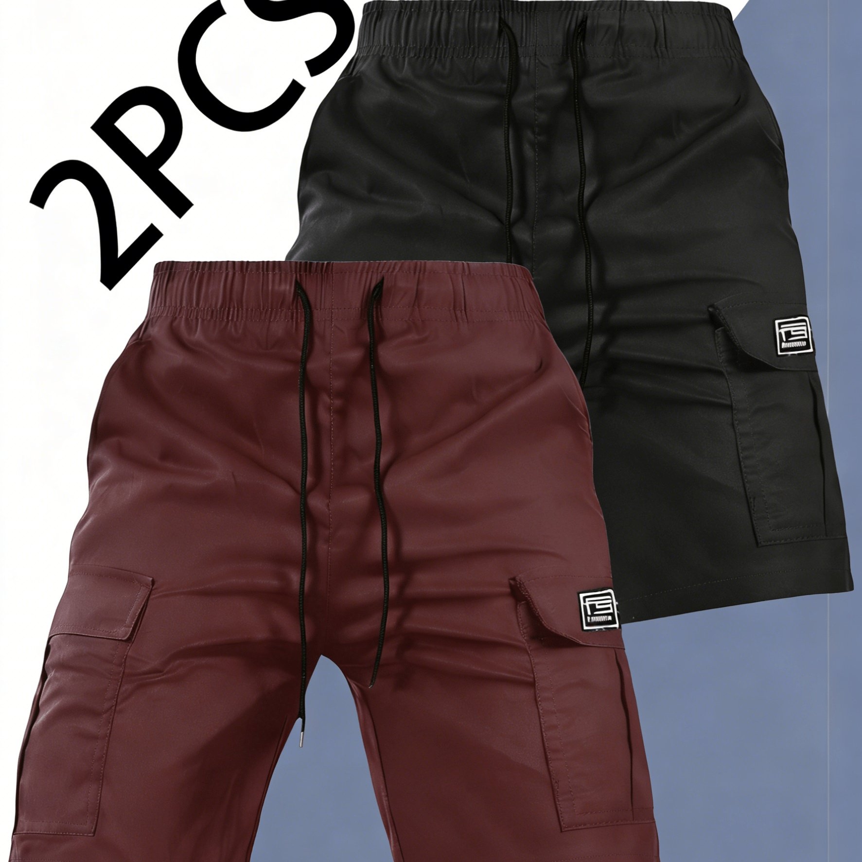 TEMU Men's 2-pc Vintage Cargo Shorts, Summer-ready Outdoor And Travel Essential