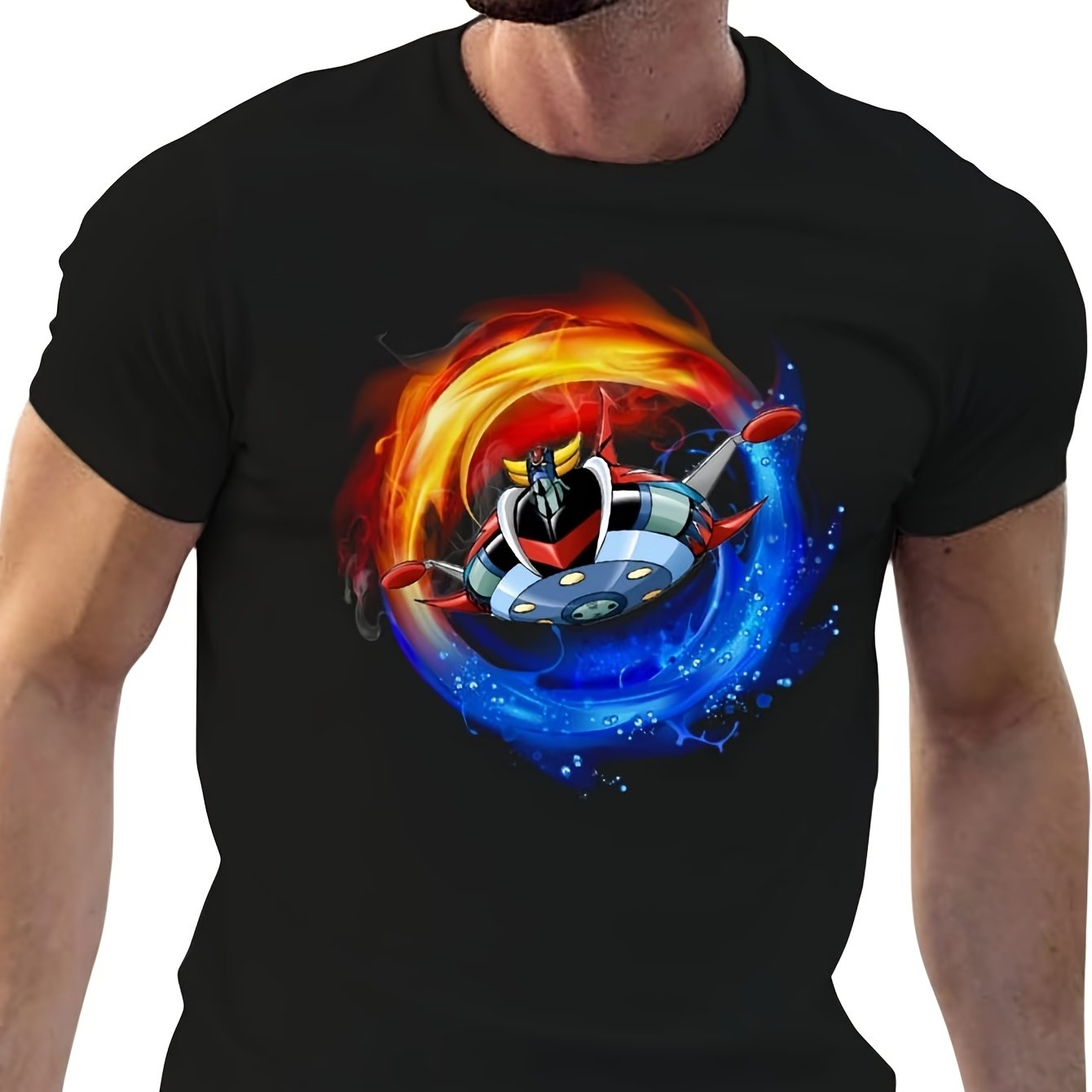 TEMU Ufo Robot T-shirt Man Clothes Graphic Shirts Men T Shirts