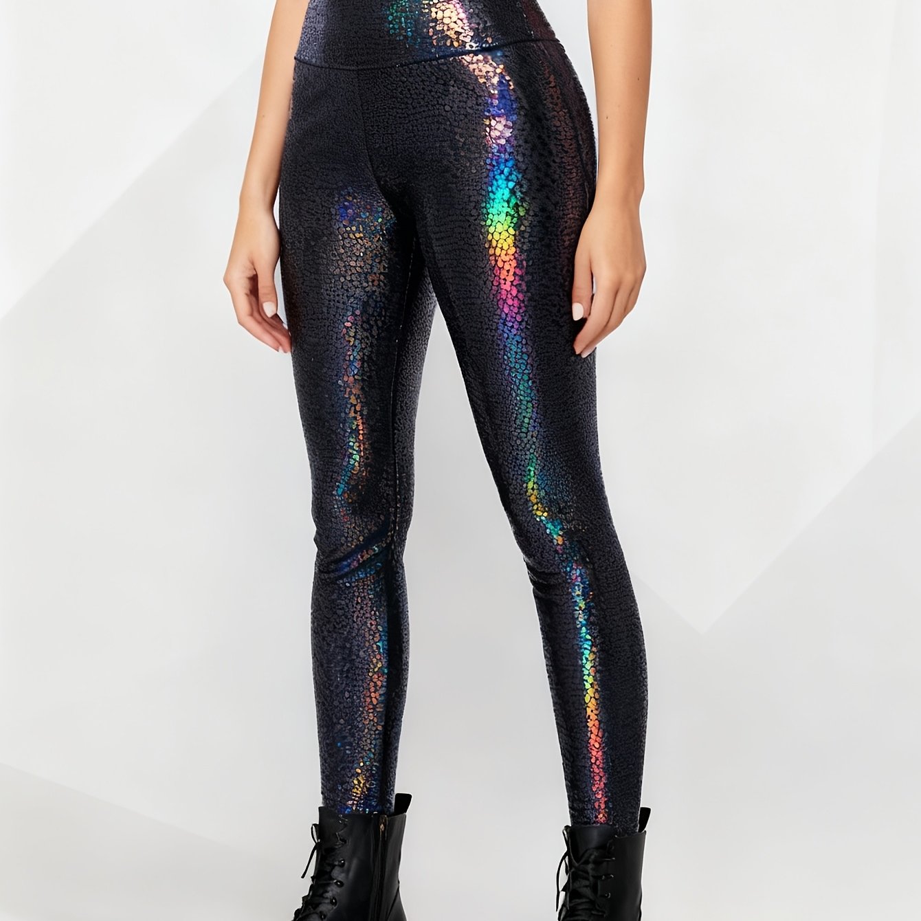 TEMU Elastic-fit, -print Leggings, Suitable For Casual , Fashionable Leggings | Vintage-style Leggings | Stretch Fabric