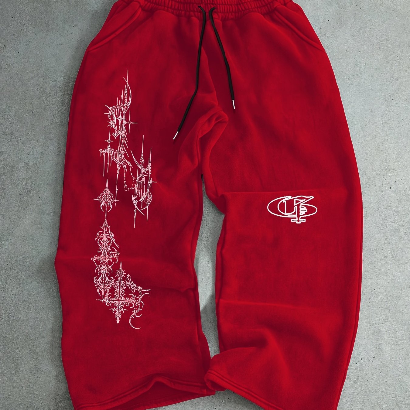 TEMU With Drawstring Sweatpants Featuring A Cross Print, Perfect For Casual Fashion, Comfortable For Everyday Wear, And Versatile For