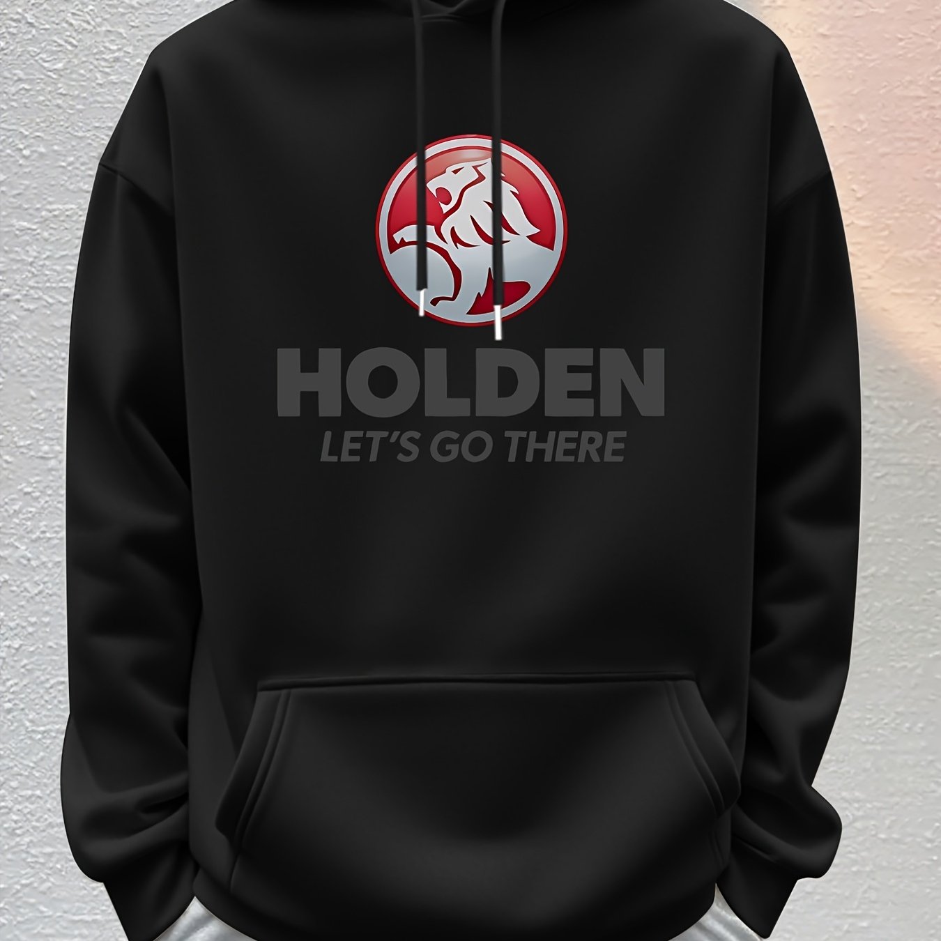TEMU Men's Pattern Hooded Sweater - Logo Inspired Letters With Kangaroo Pockets Red And Black Casual Pullover For Gym Training Casual Wear - Machine