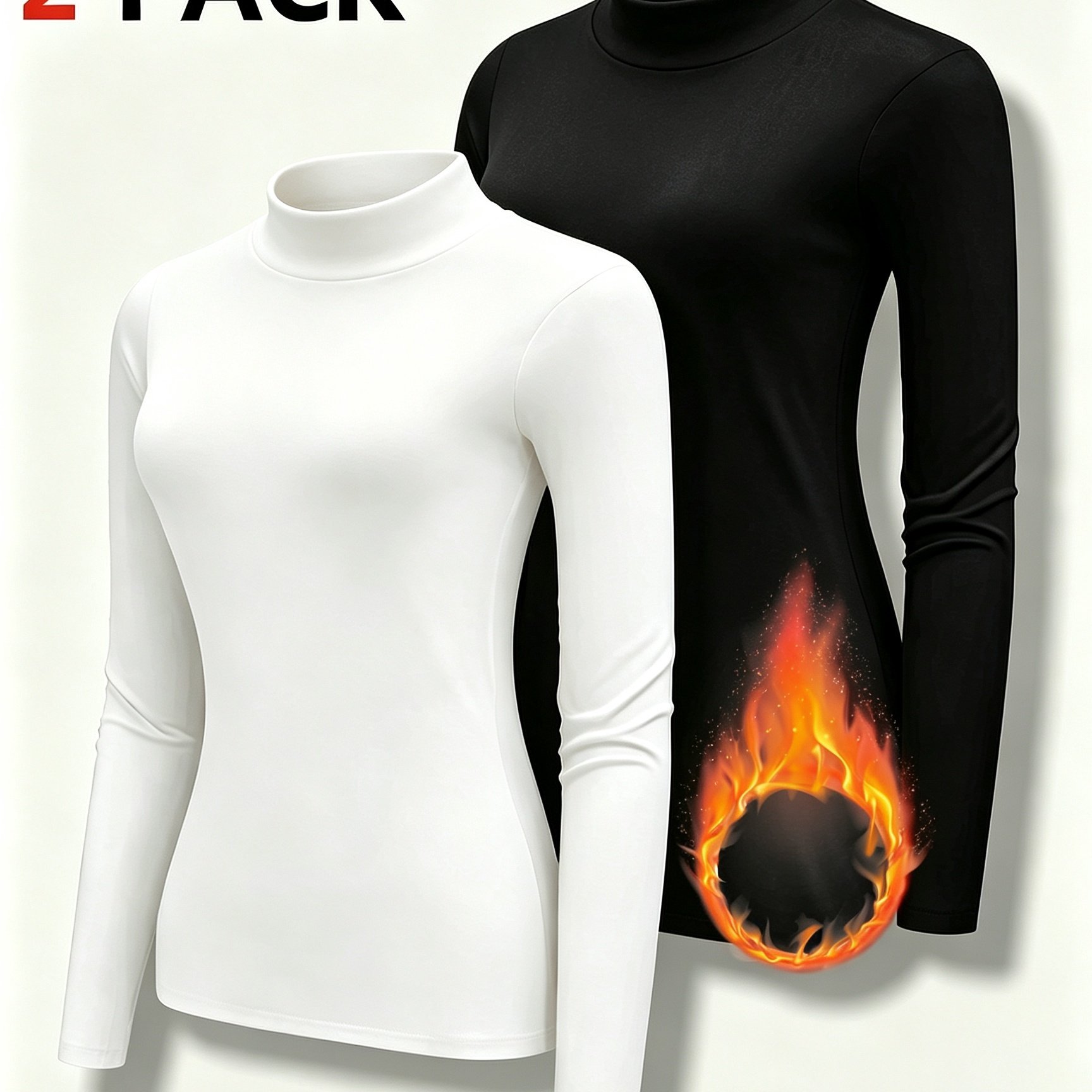 TEMU 2pcs Haut de bas de couches chauds en à manches longues polyvalents pour femmes, haut d'automne-hiver