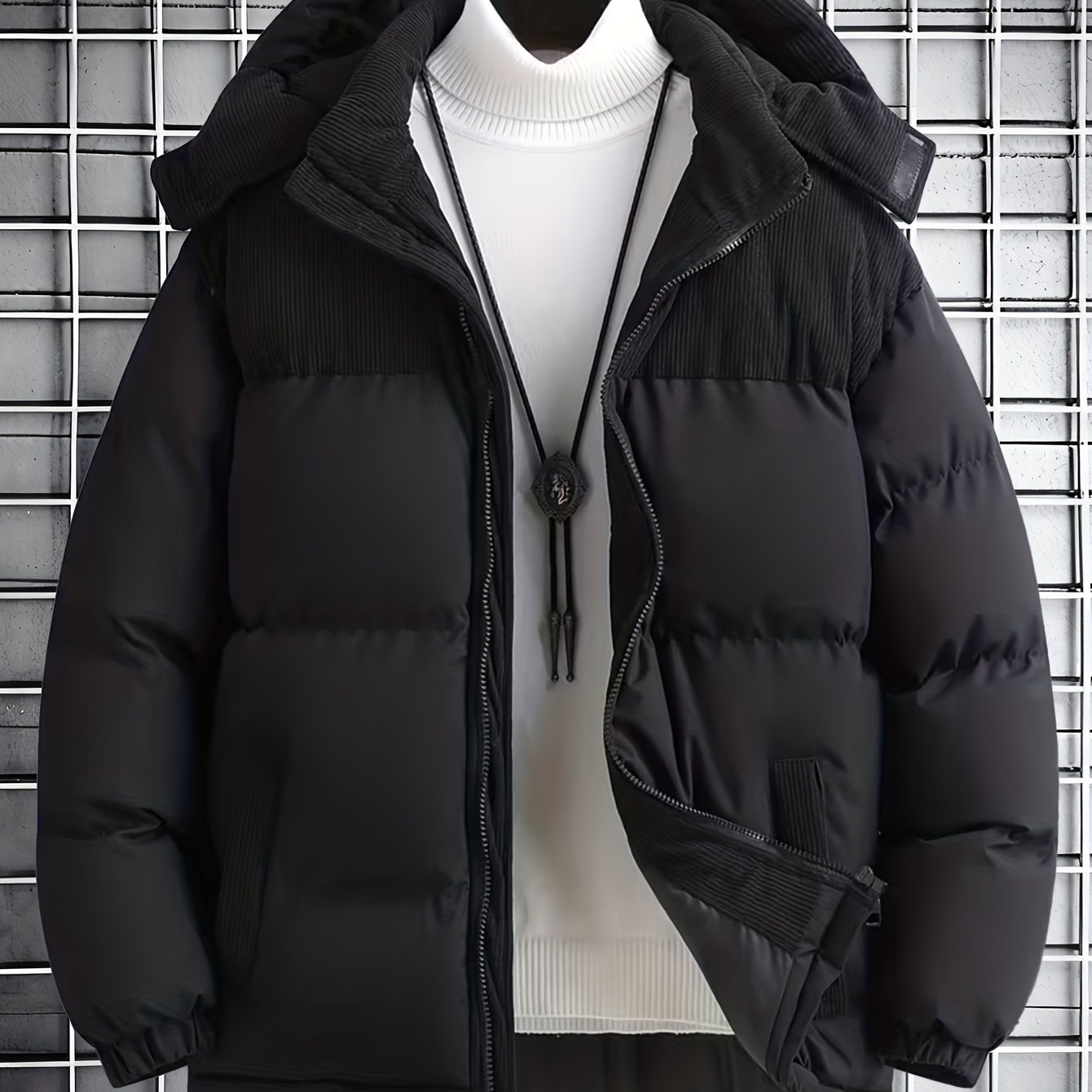TEMU New Detachable Winter Thickened Jacket Warm Winter Windproof Cold-resistant Fleece-lined Bread Jacket Contrast Trendy Coat