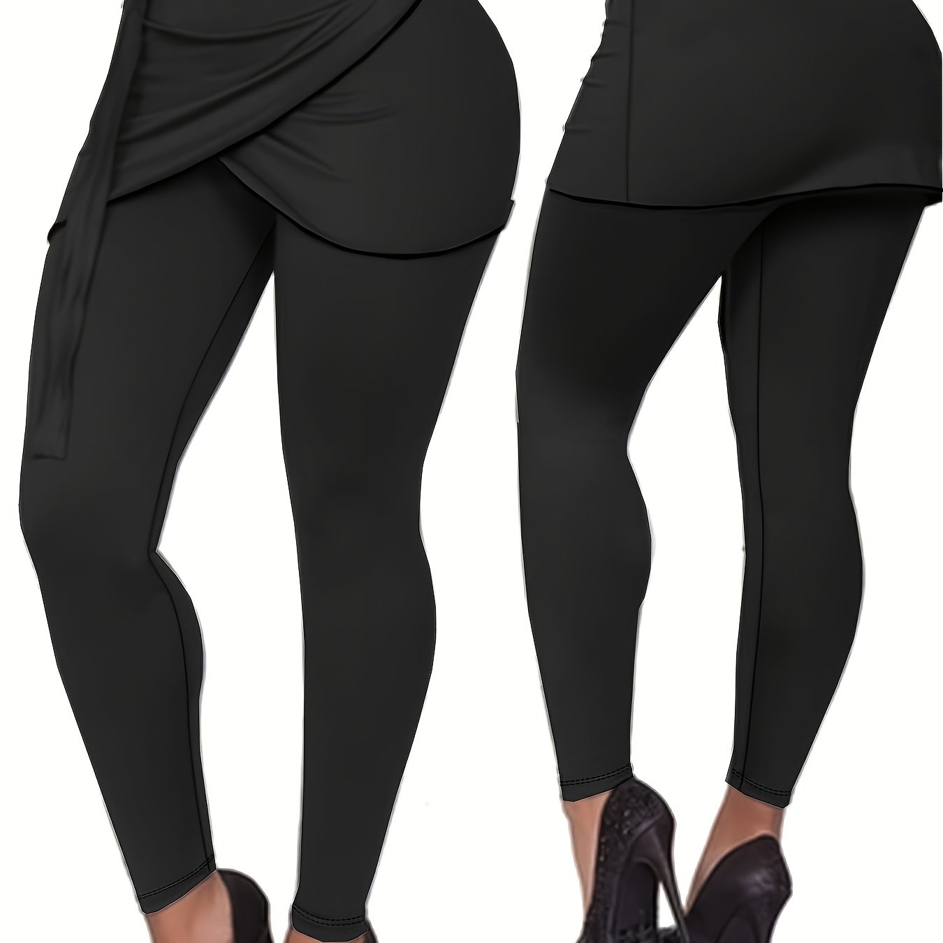 E-shop Herbst- und Winterneue Einfarbige Eyelet-Bund Slim-Fit High-Waist Stifthalshosen für Damen